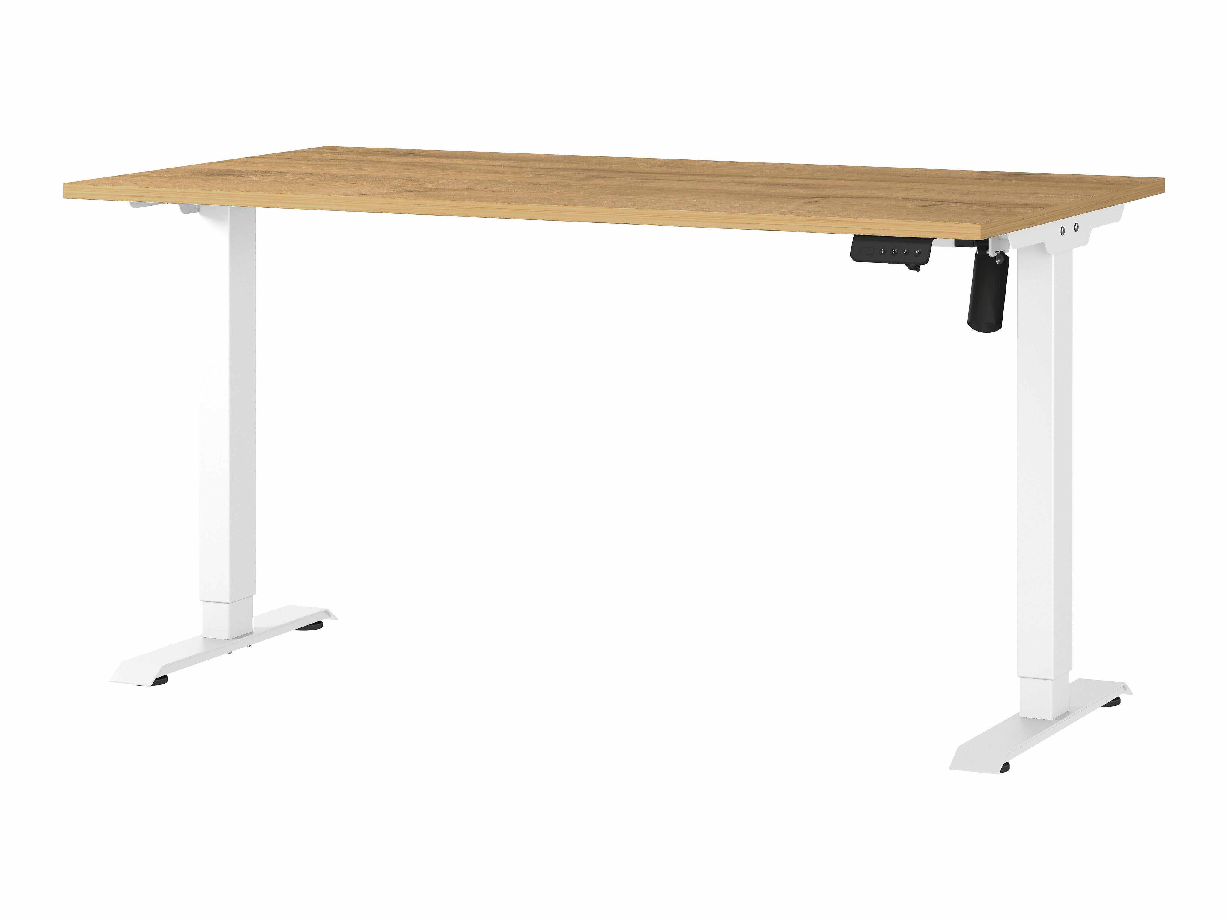 Állítható magasságú íróasztal Lartesi 116 (Grandson tölgy + Fehér)
