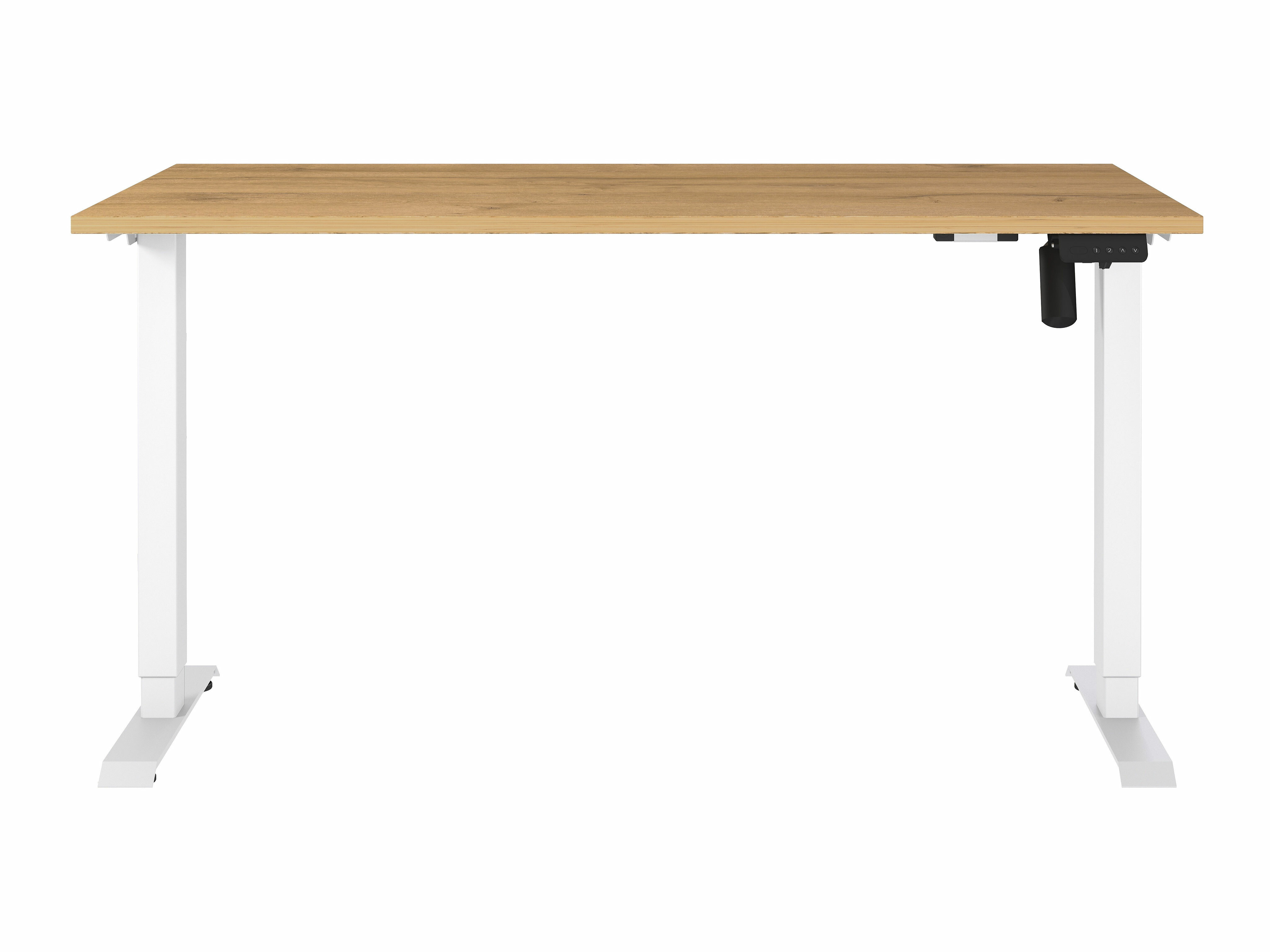 Állítható magasságú íróasztal Lartesi 116 (Grandson tölgy + Fehér)