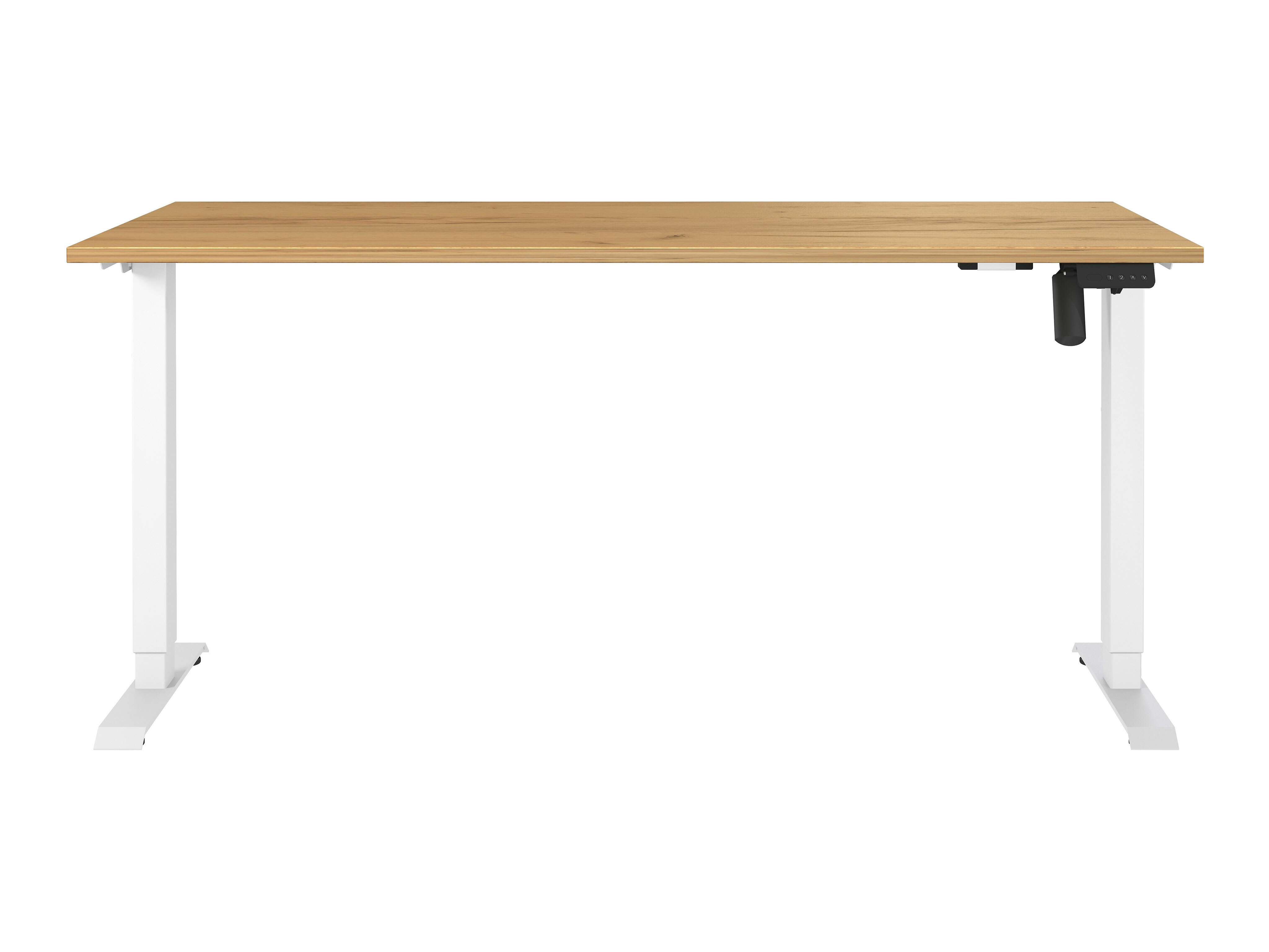 Állítható magasságú íróasztal Lartesi 117 (Navarra tölgy + Fehér)