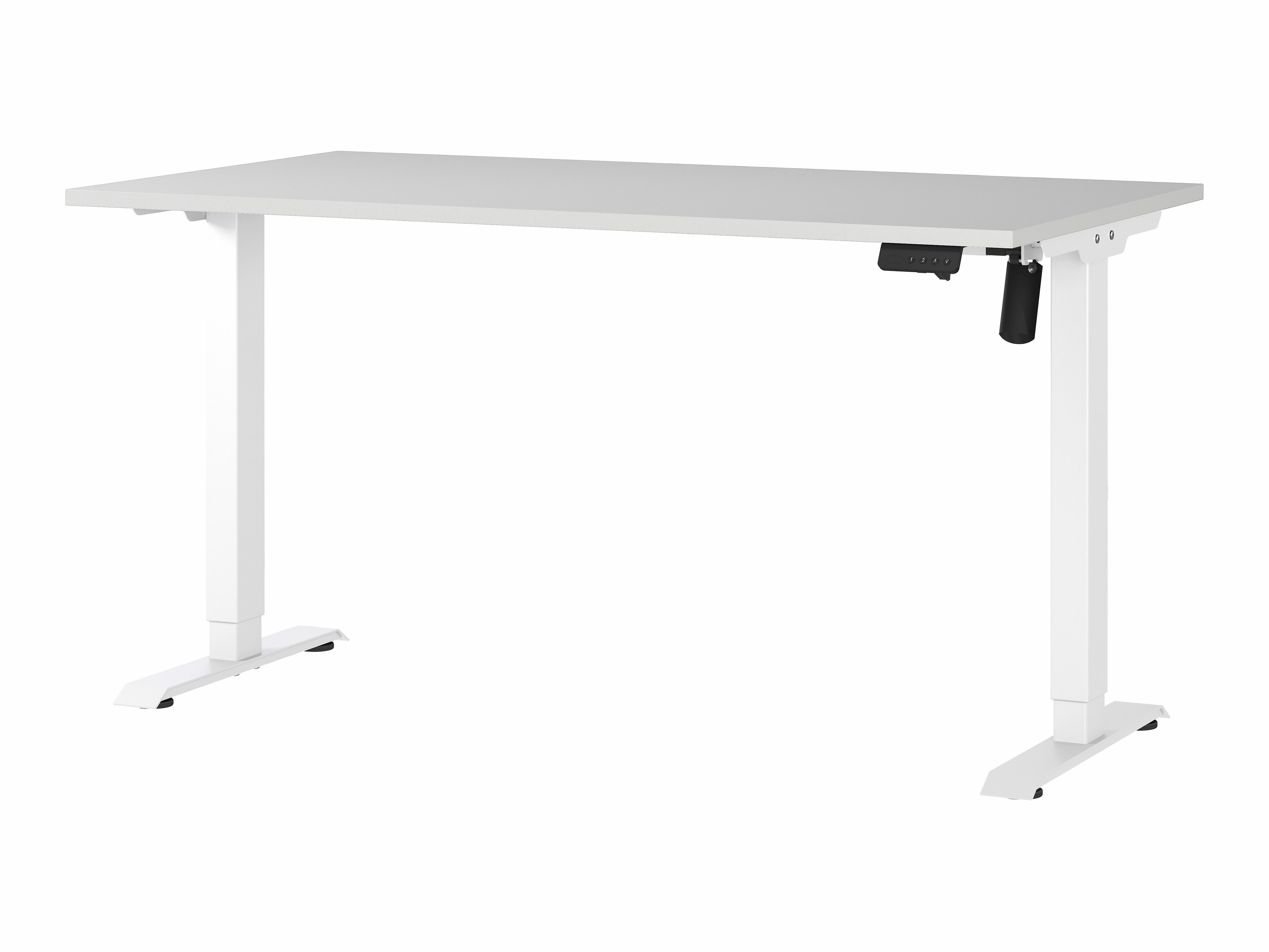 Állítható magasságú íróasztal Lartesi 116 (Világosszürke + Fehér)