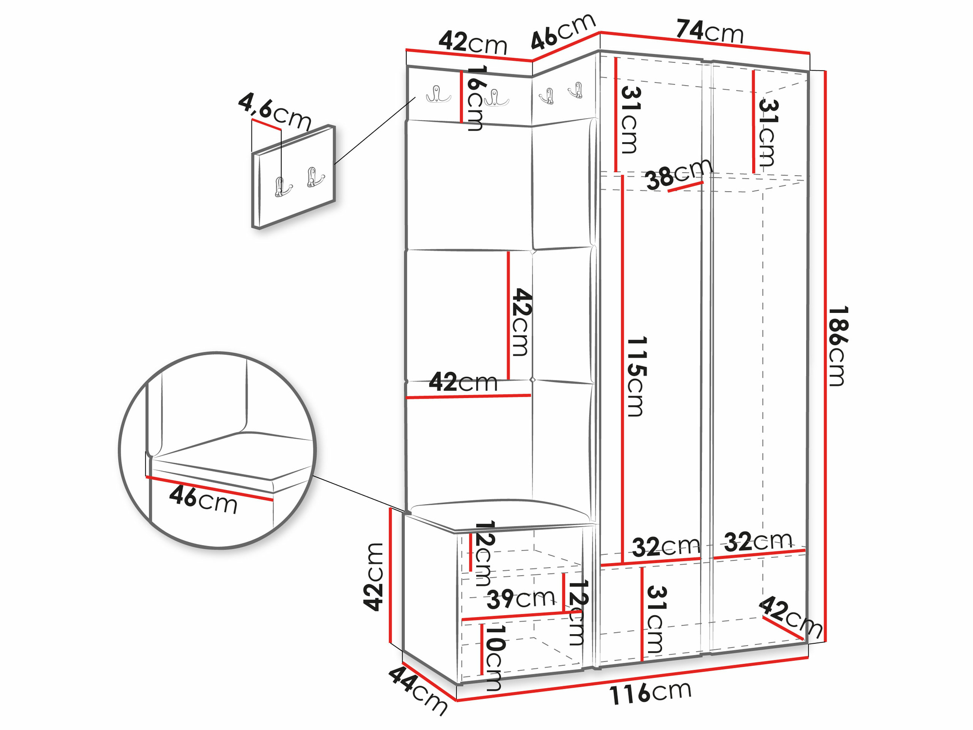 Előszoba garnitúra SH9780