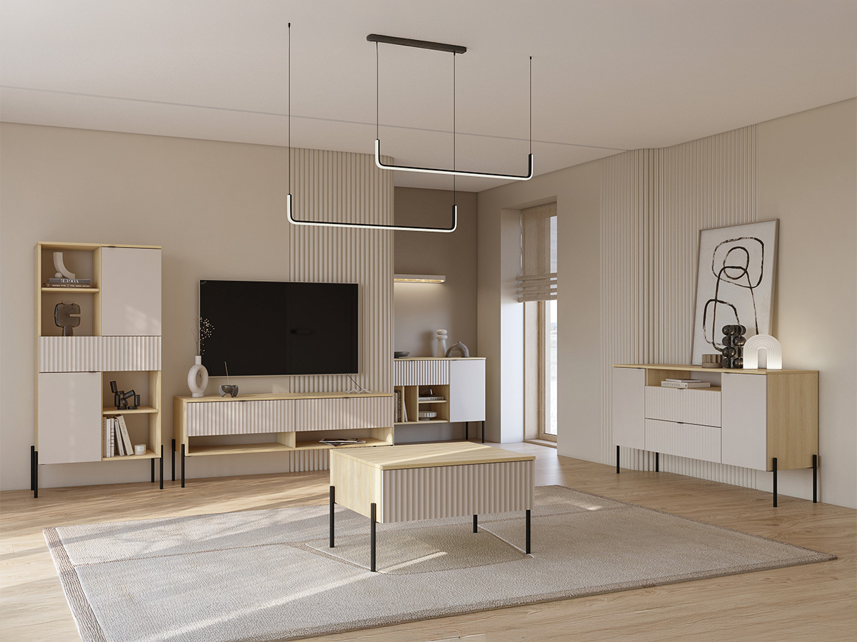 TV-állvány Levtenu 108 (Tölgy + Kasmír)