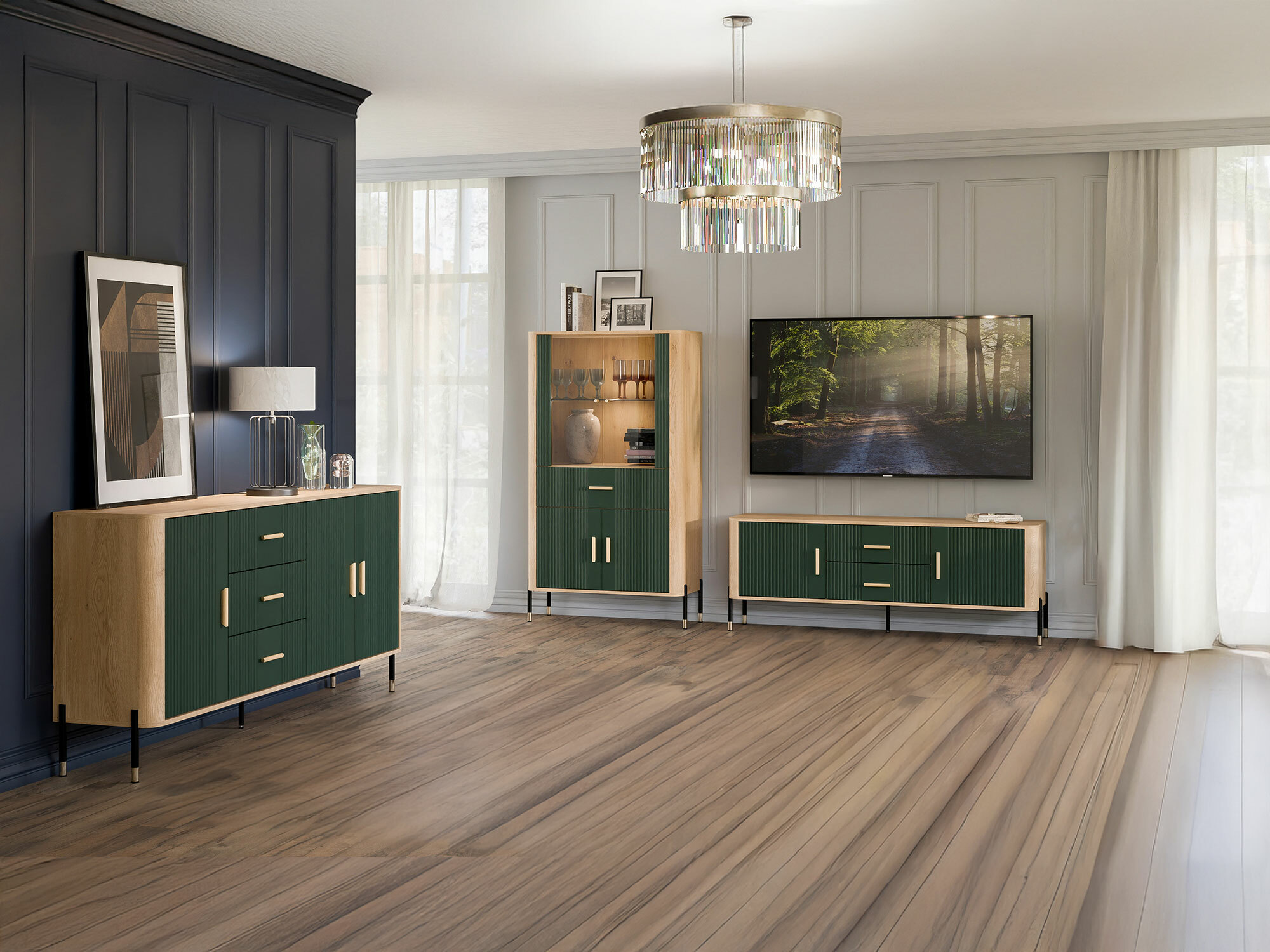 Komód Flosora 115 (Zöld)