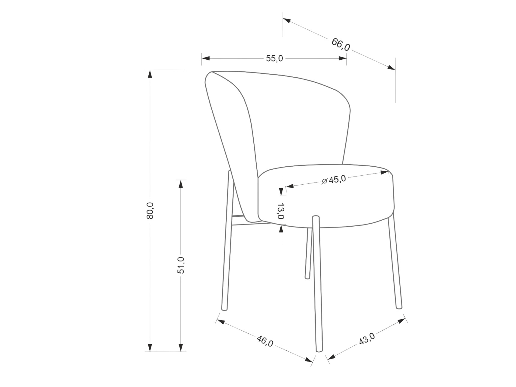 Szék Houston 2034 (Világos olajfa)