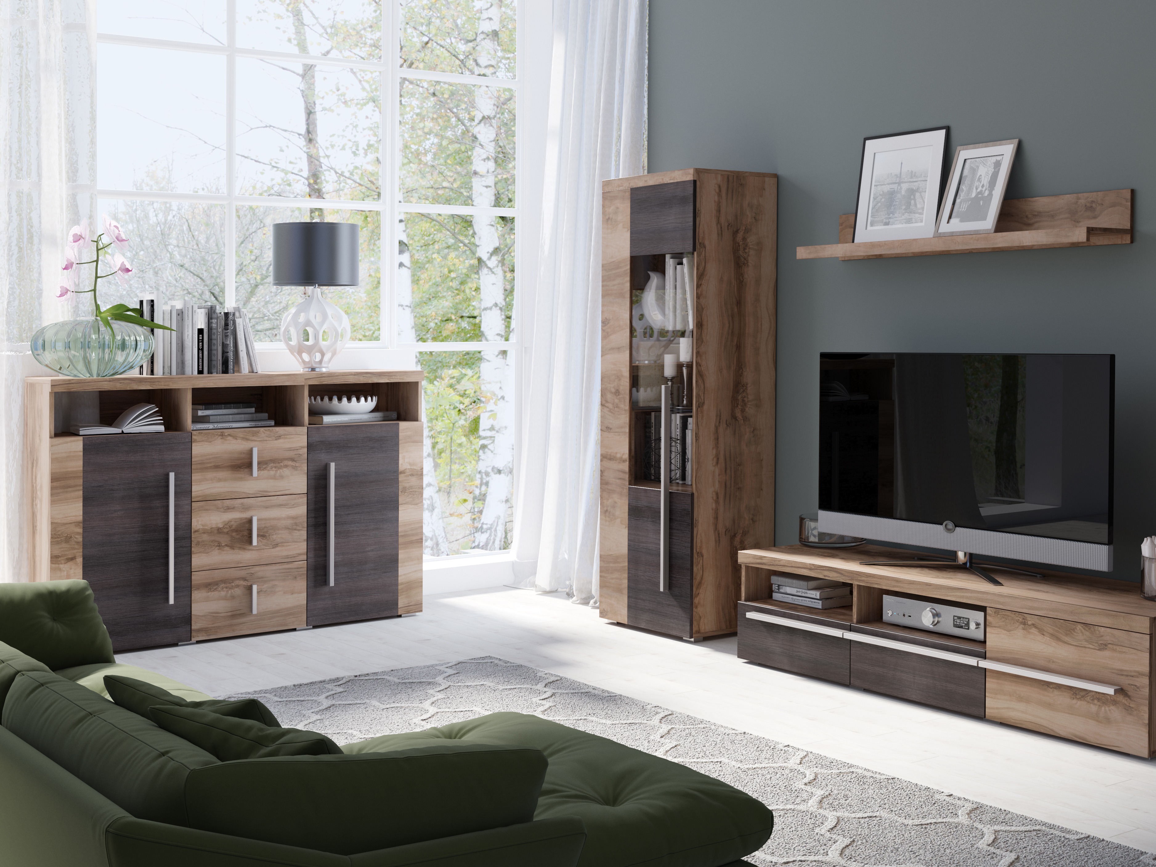 Komód Sorciro 100 (Dió + Sötét tölgy)