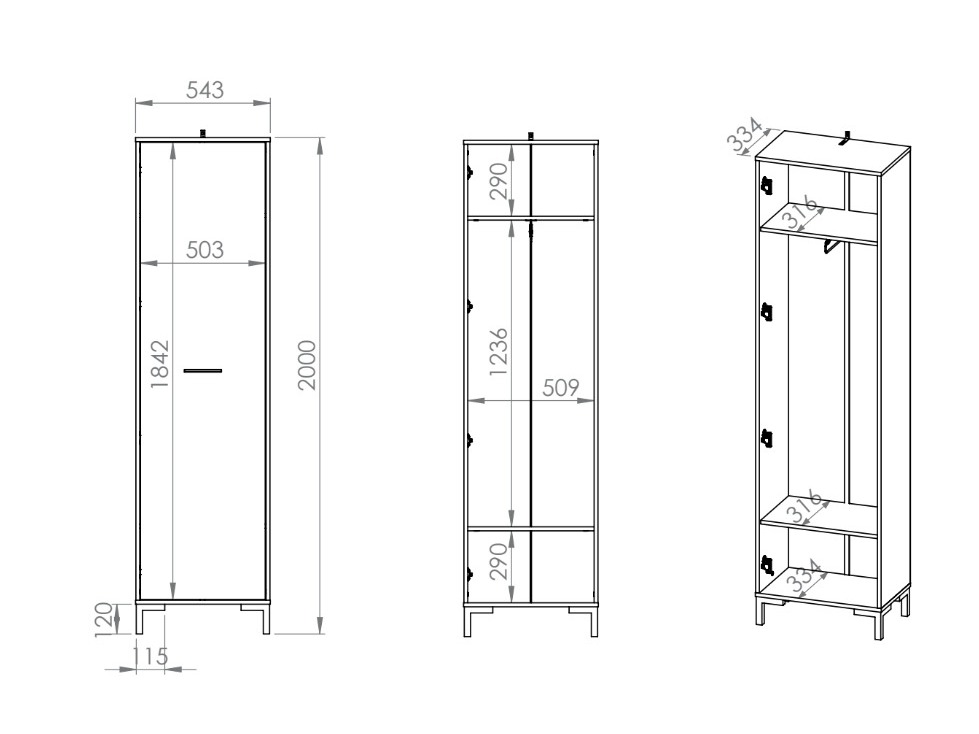 Gardróbszekrény Fiolevo 100