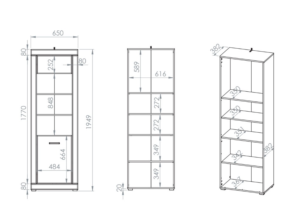 Könyvespolc Enolevi 100