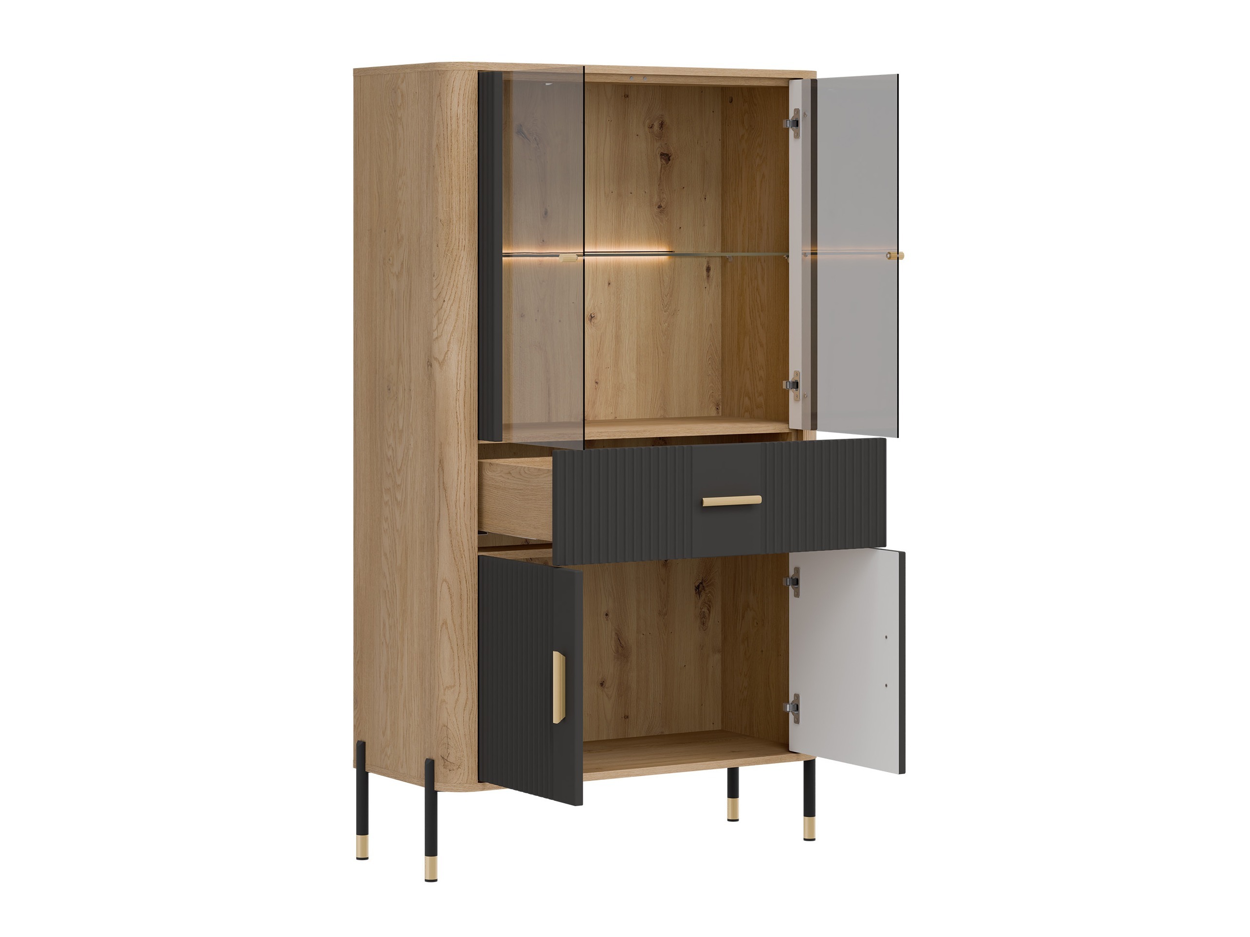 Könyvespolc Flosora 125 (Antracit)