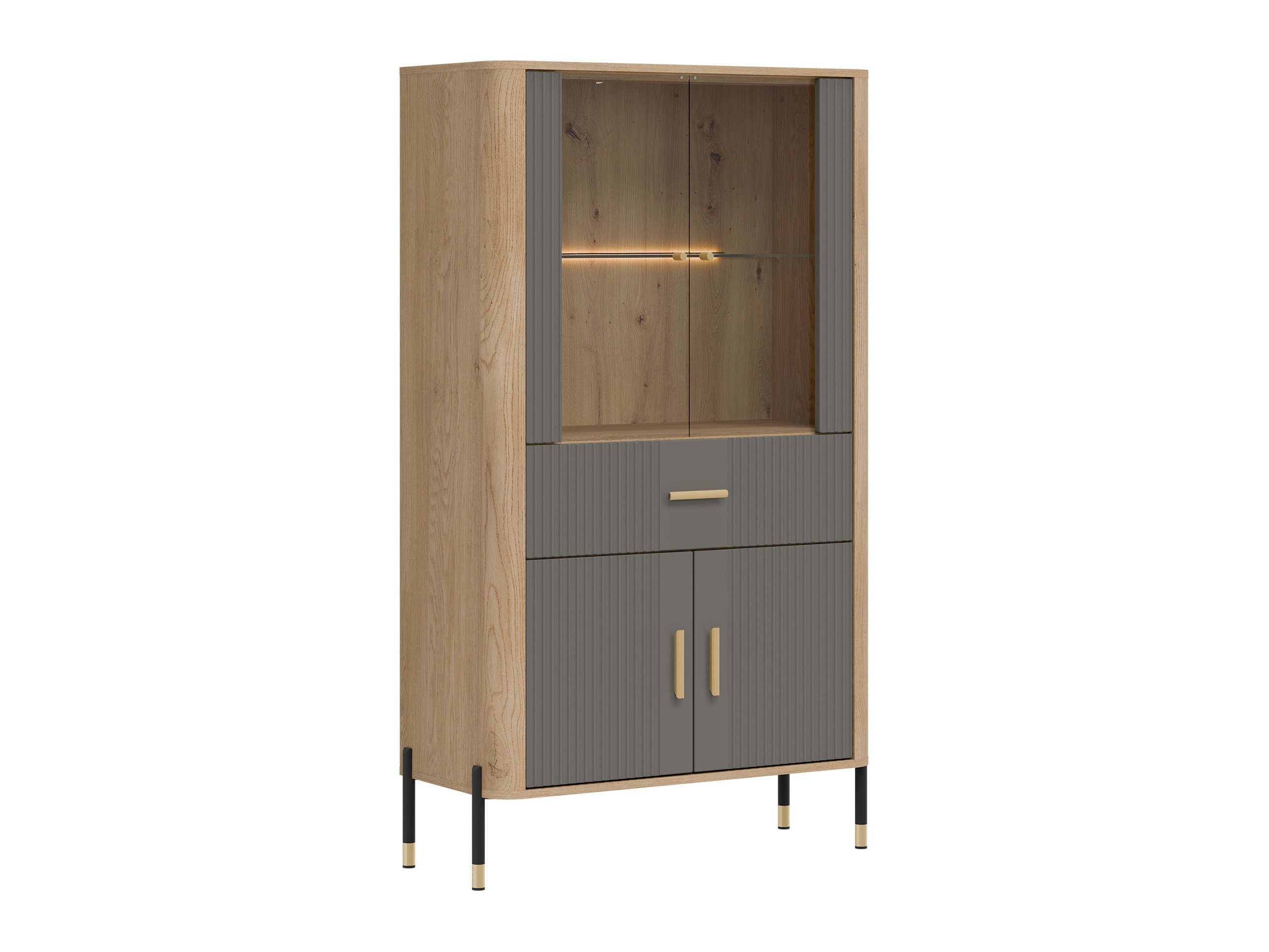 Könyvespolc Flosora 125 (Szürke)