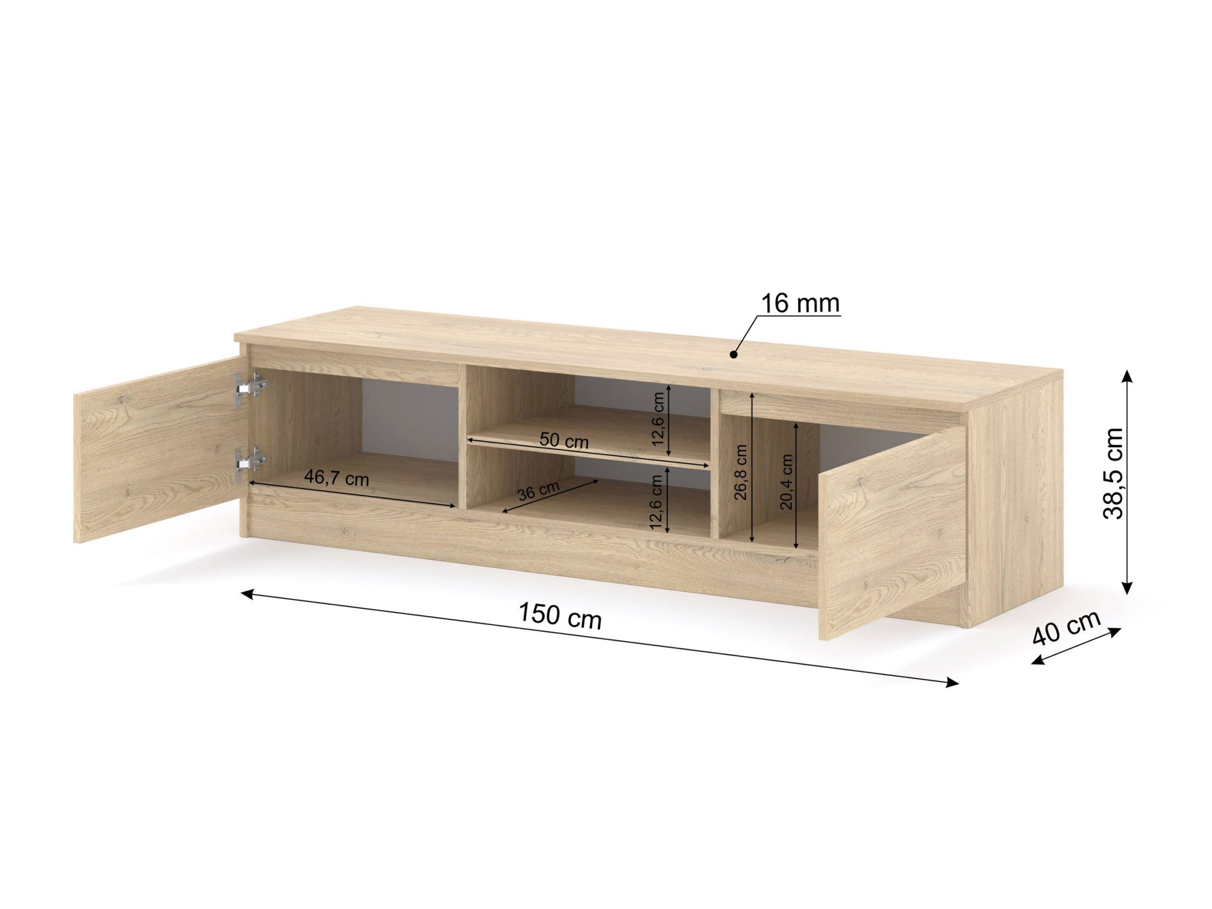 TV-állvány Buffalo 198 (Tölgy)