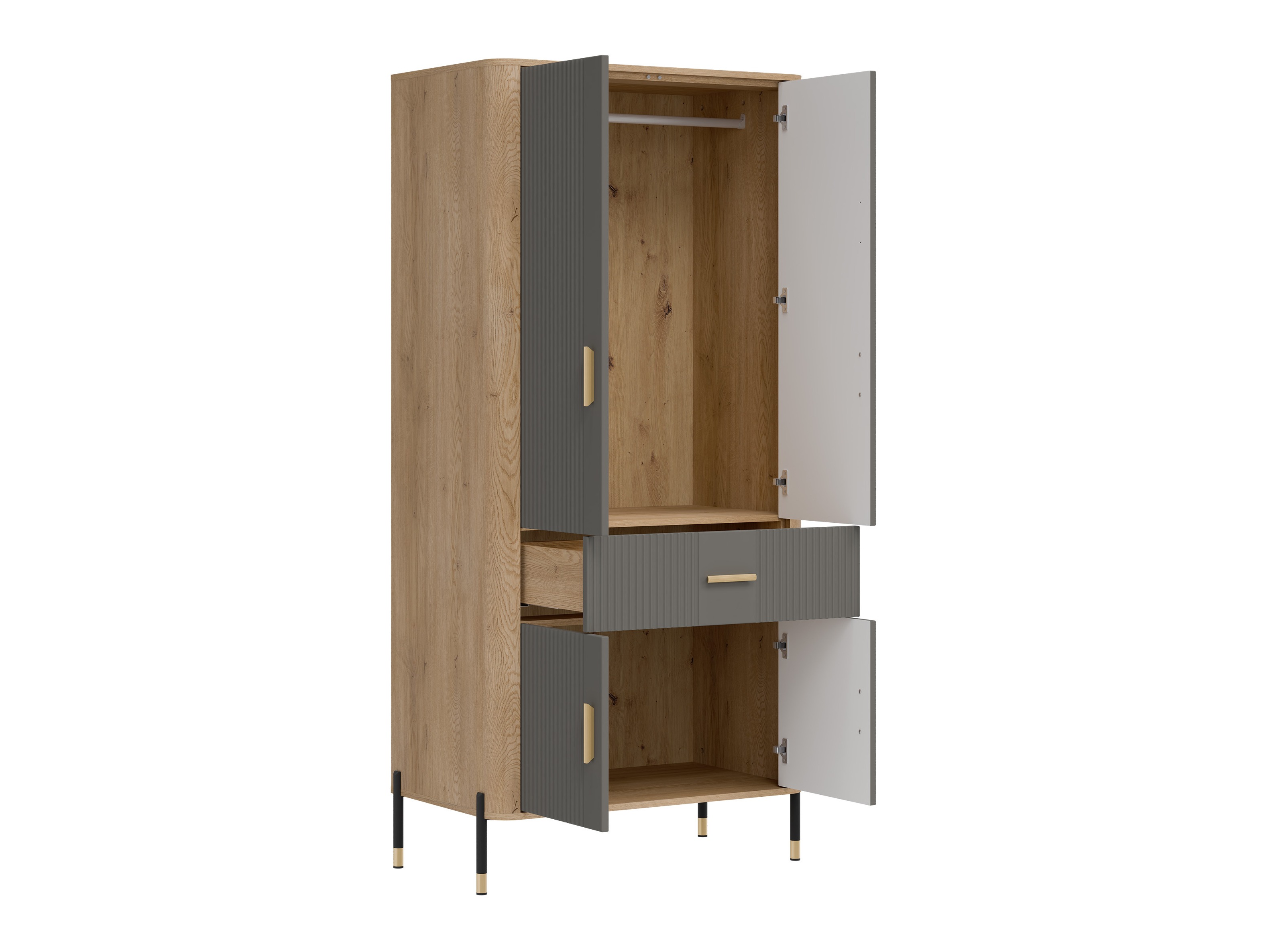 Gardróbszekrény Flosora 133 (Szürke)