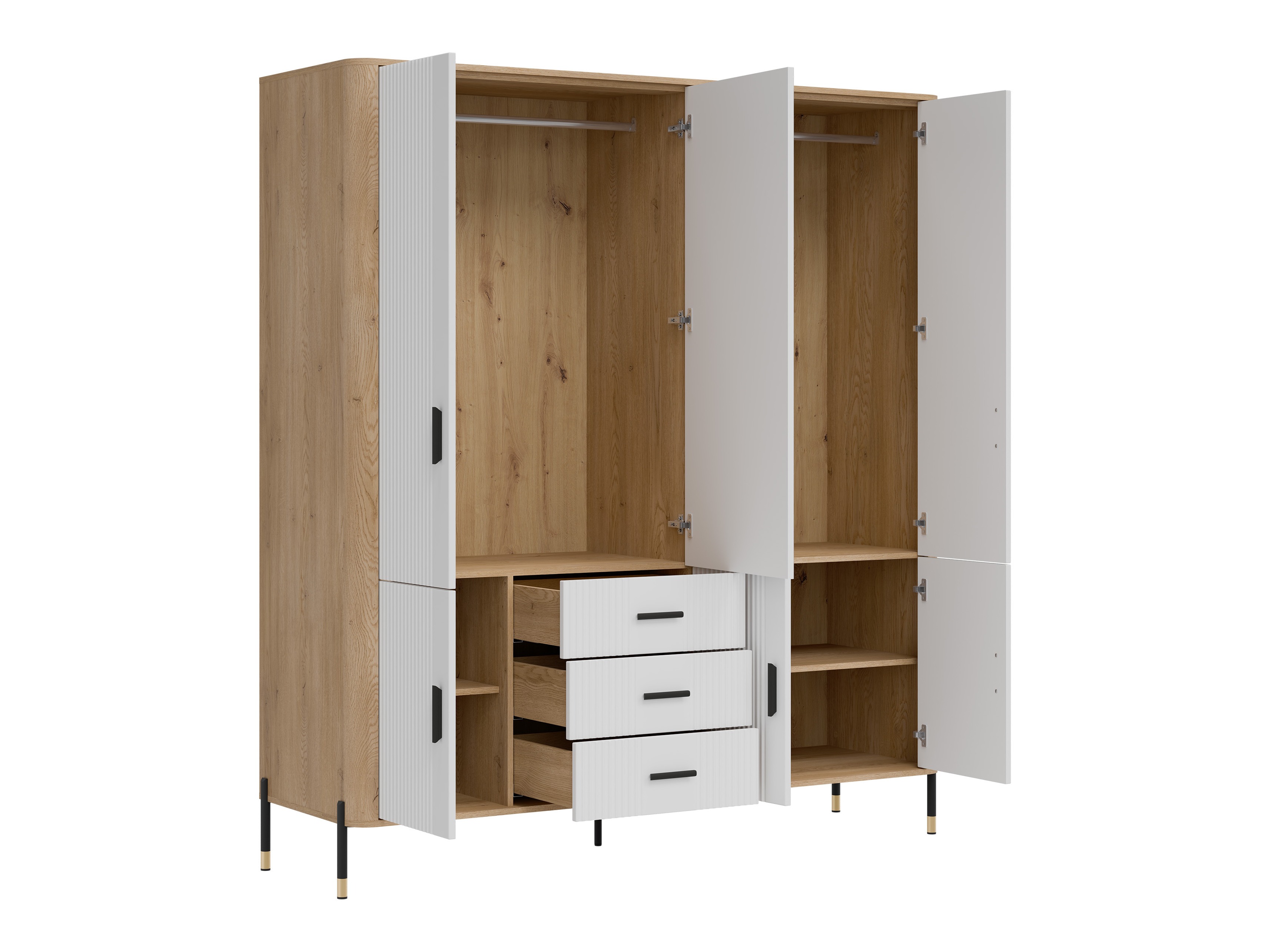 Gardróbszekrény Flosora 135 (Fehér)