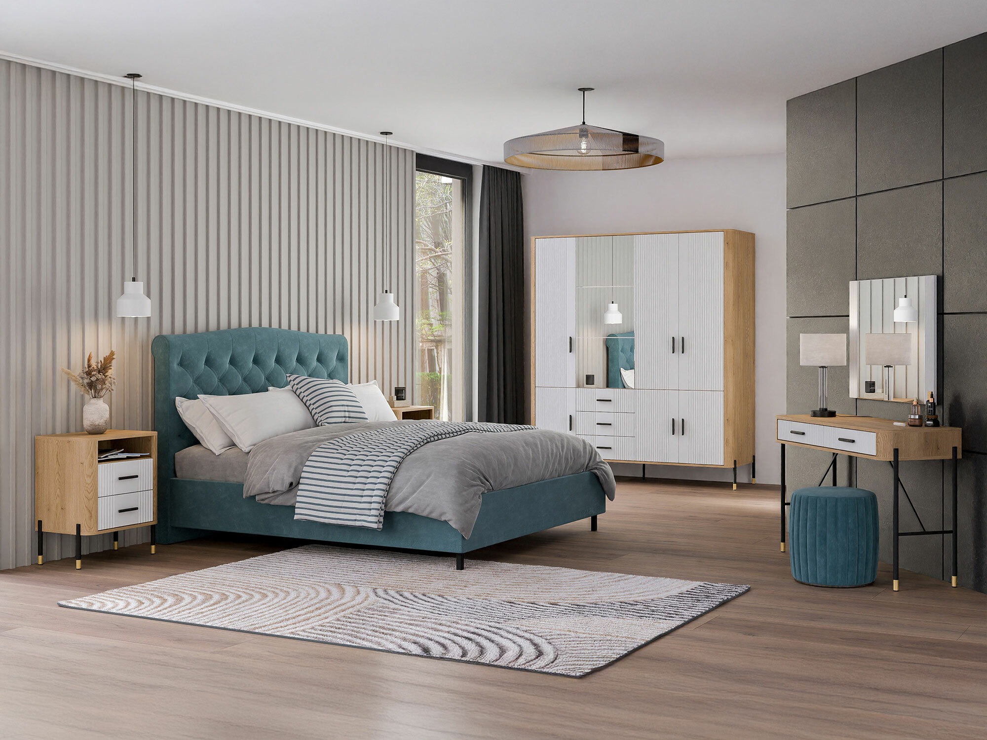 Gardróbszekrény Flosora 135 (Fehér)