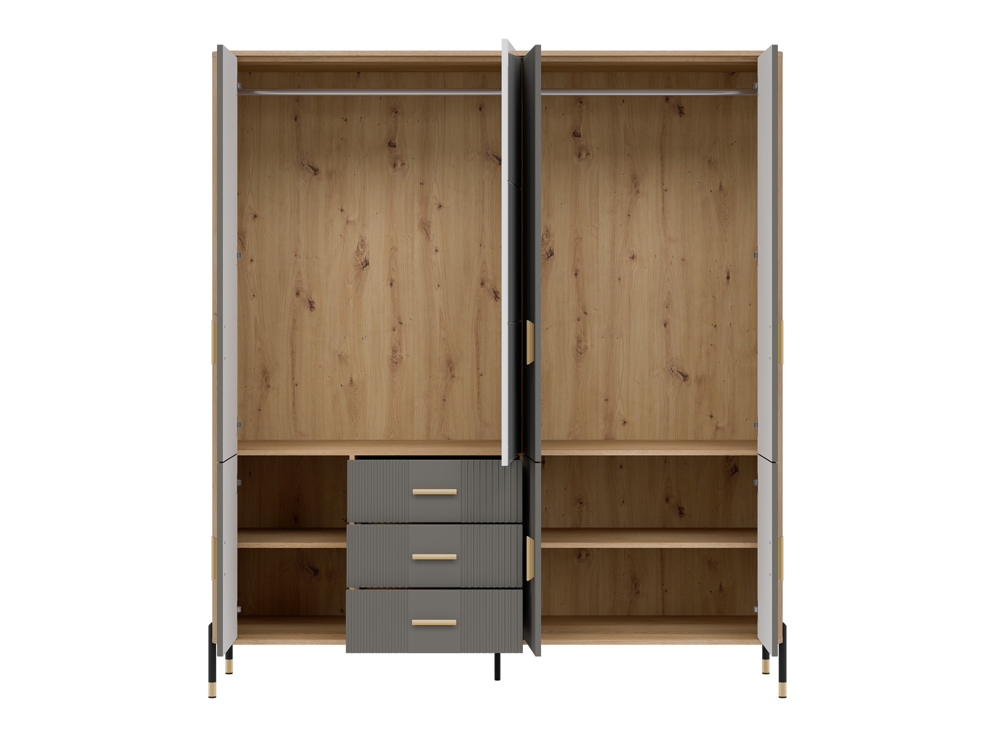 Gardróbszekrény Flosora 135 (Szürke)