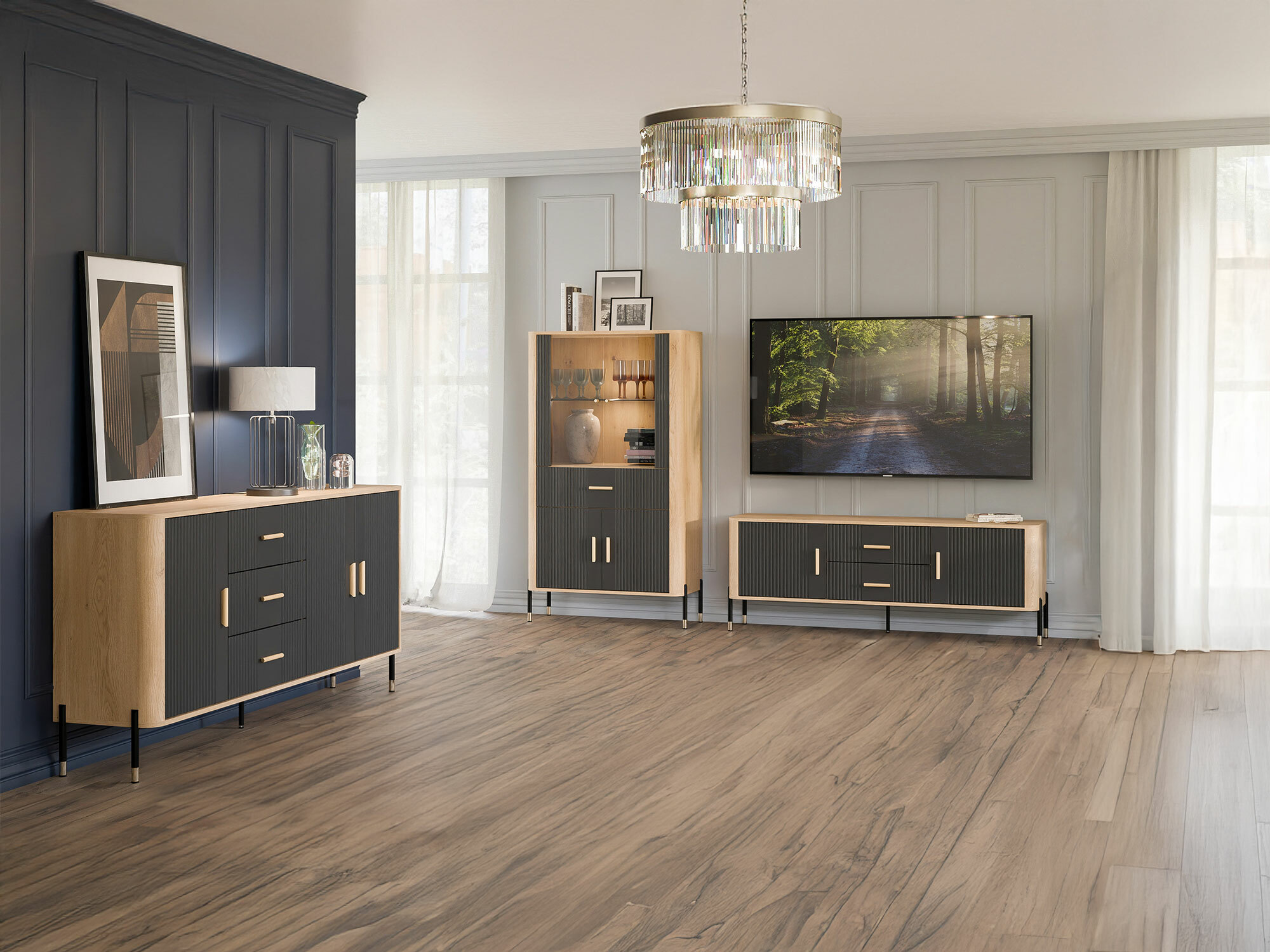 Nappali szett Flosora 147 (Antracit)