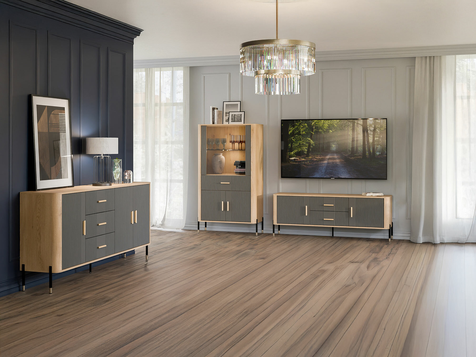 Nappali szett Flosora 147 (Szürke)