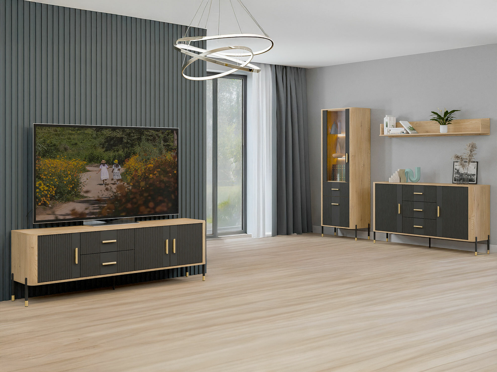 Nappali szett Flosora 148 (Antracit)