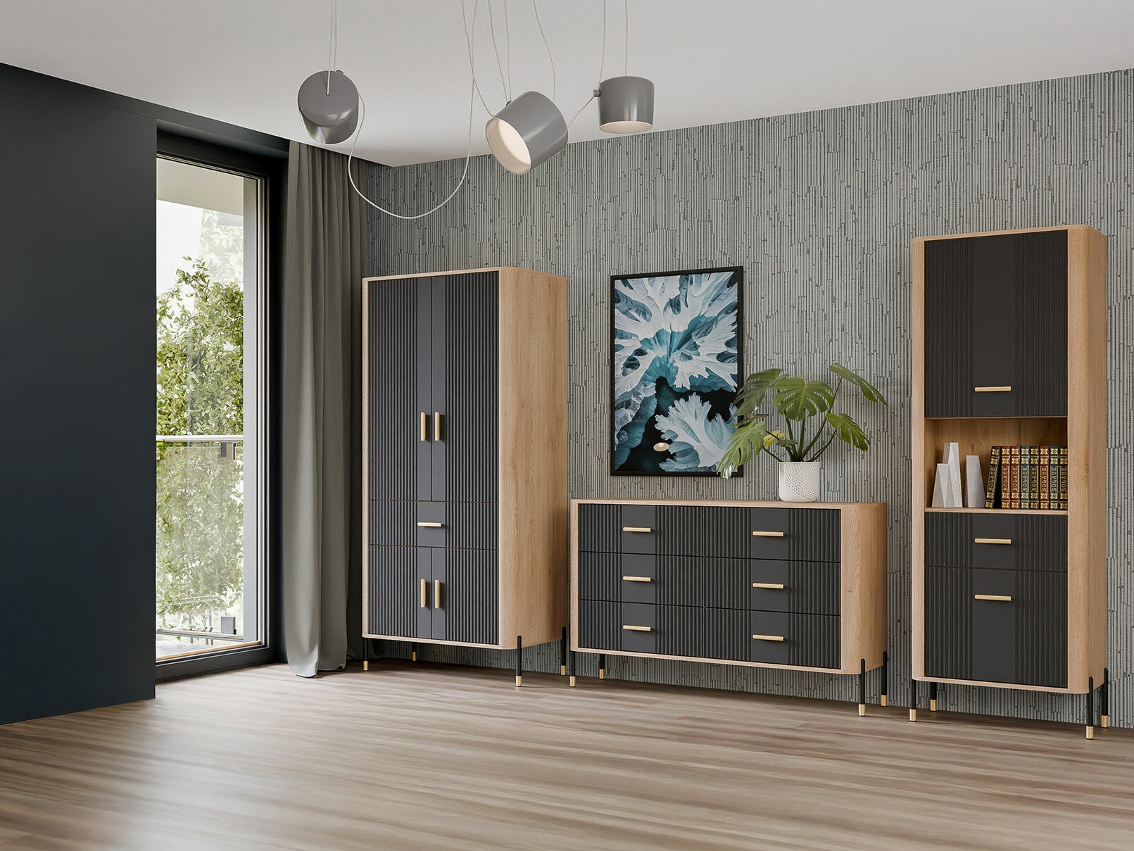 Nappali szett Flosora 149 (Antracit)