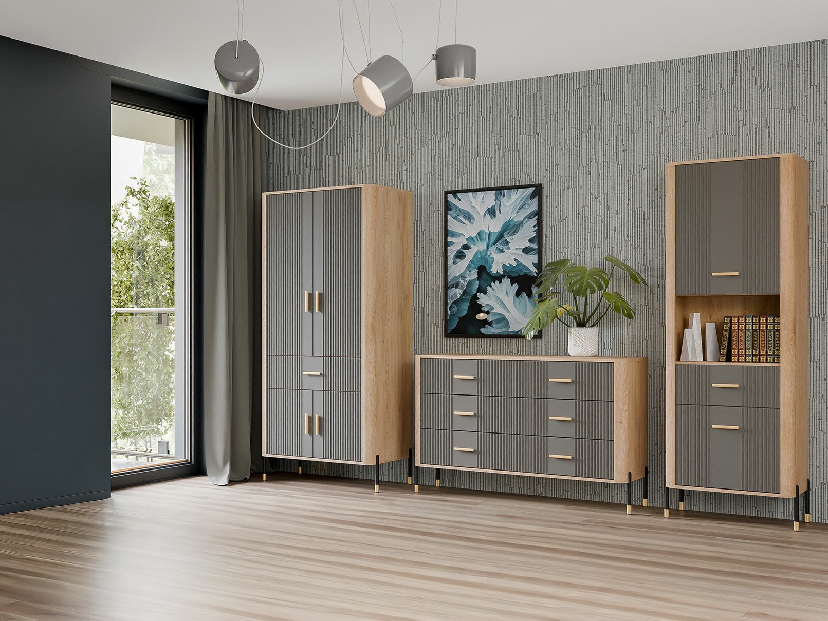 Nappali szett Flosora 149 (Szürke)