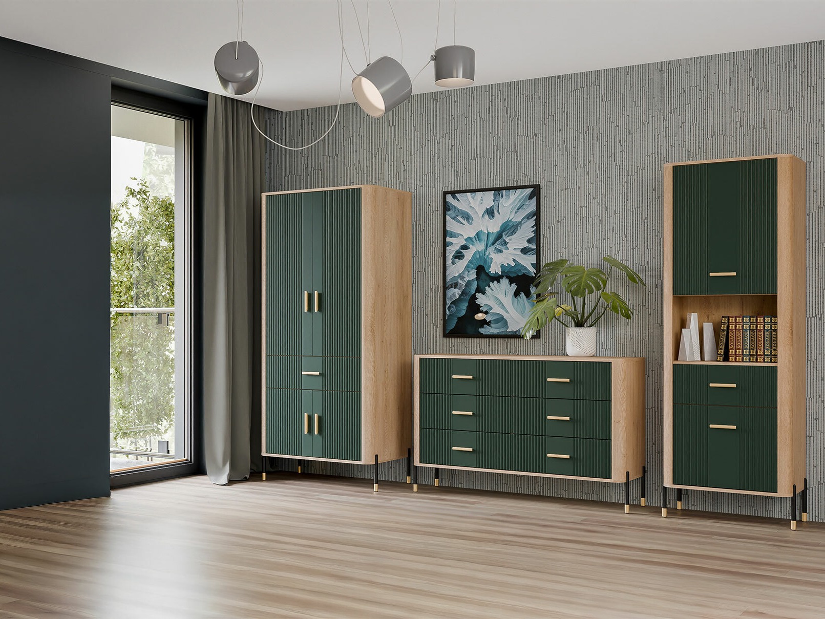 Nappali szett Flosora 149 (Zöld)