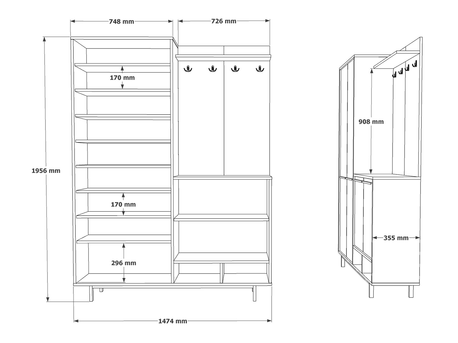 Előszoba garnitúra Asheboro 186