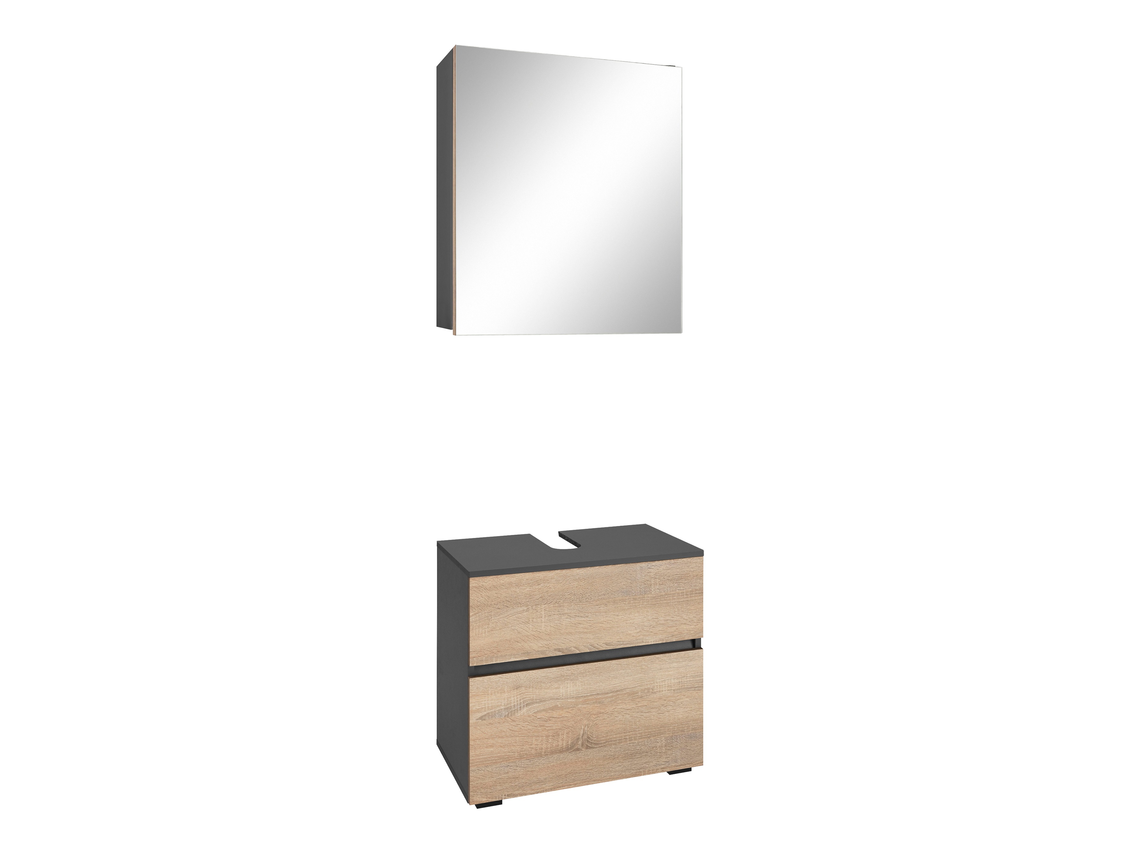 Fürdőszobai garnitúra Soncamu 117 (Antracit + Tölgy)