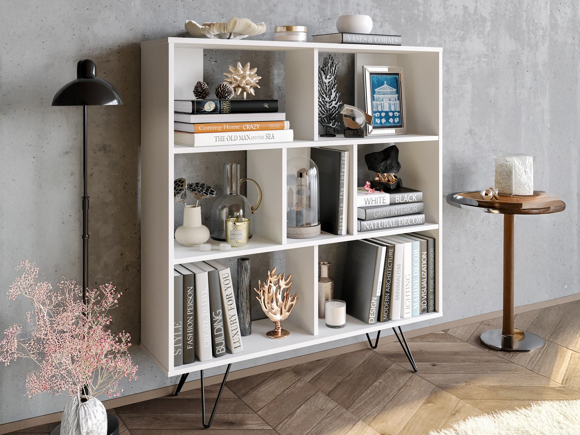 Könyvespolc Asheboro 187 (Fehér)