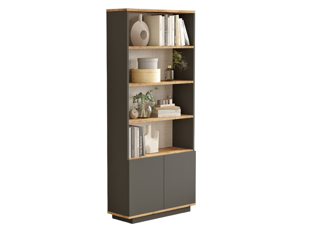 Könyvespolc Kailua 2659 (Antracit + Fenyő)