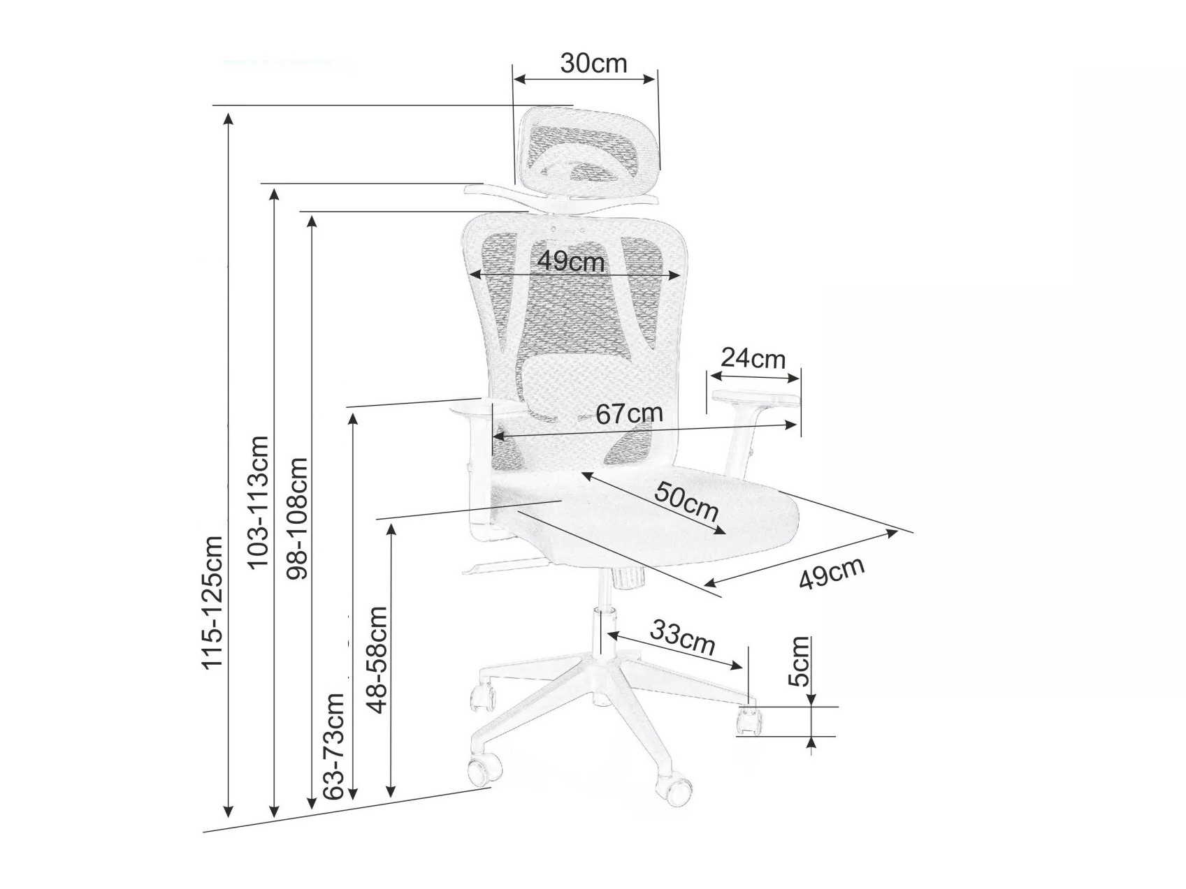 Irodai szék Detroit 872 (Fekete)