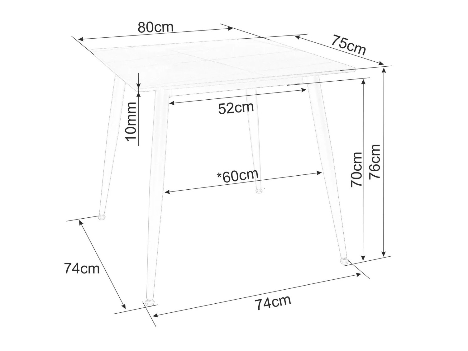 Asztal Detroit 876 (Fehér márvány)
