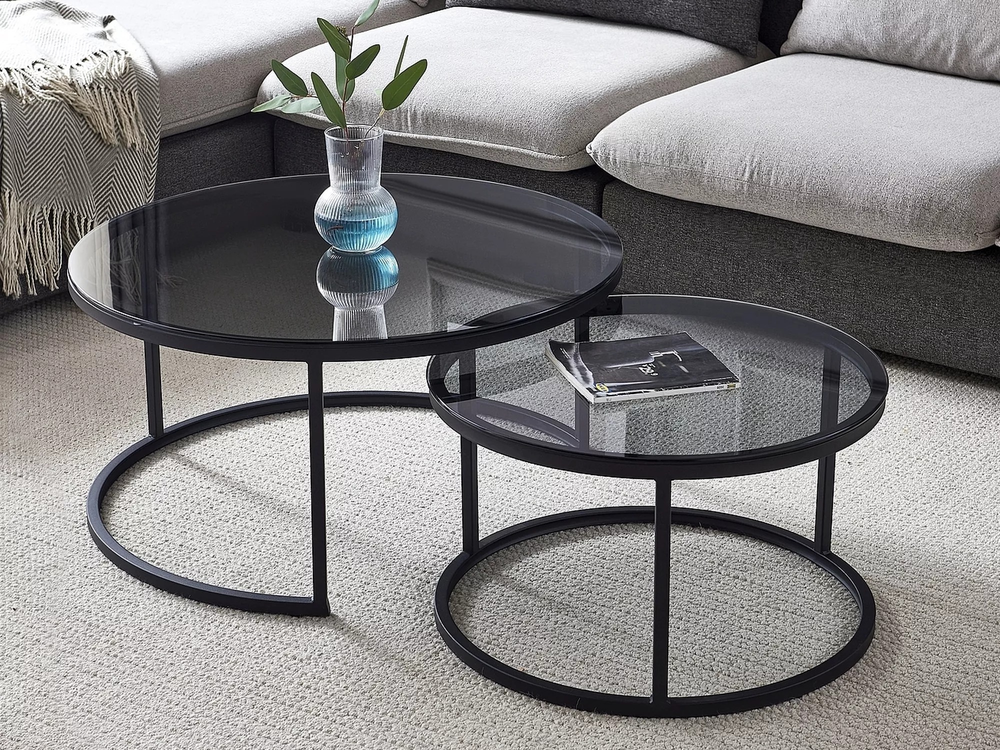 Dohányzóasztal szett Detroit 607 (Fekete)