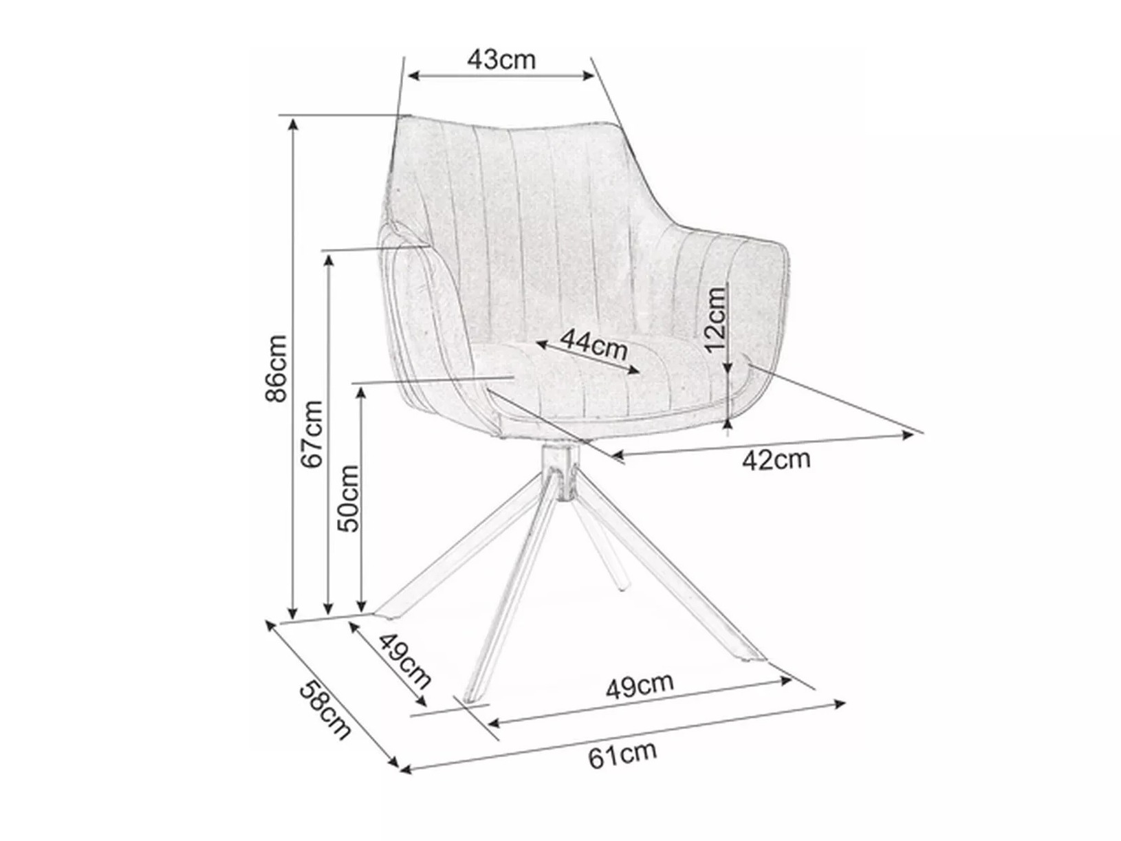 Szék Detroit 912 (Sötétszürke)