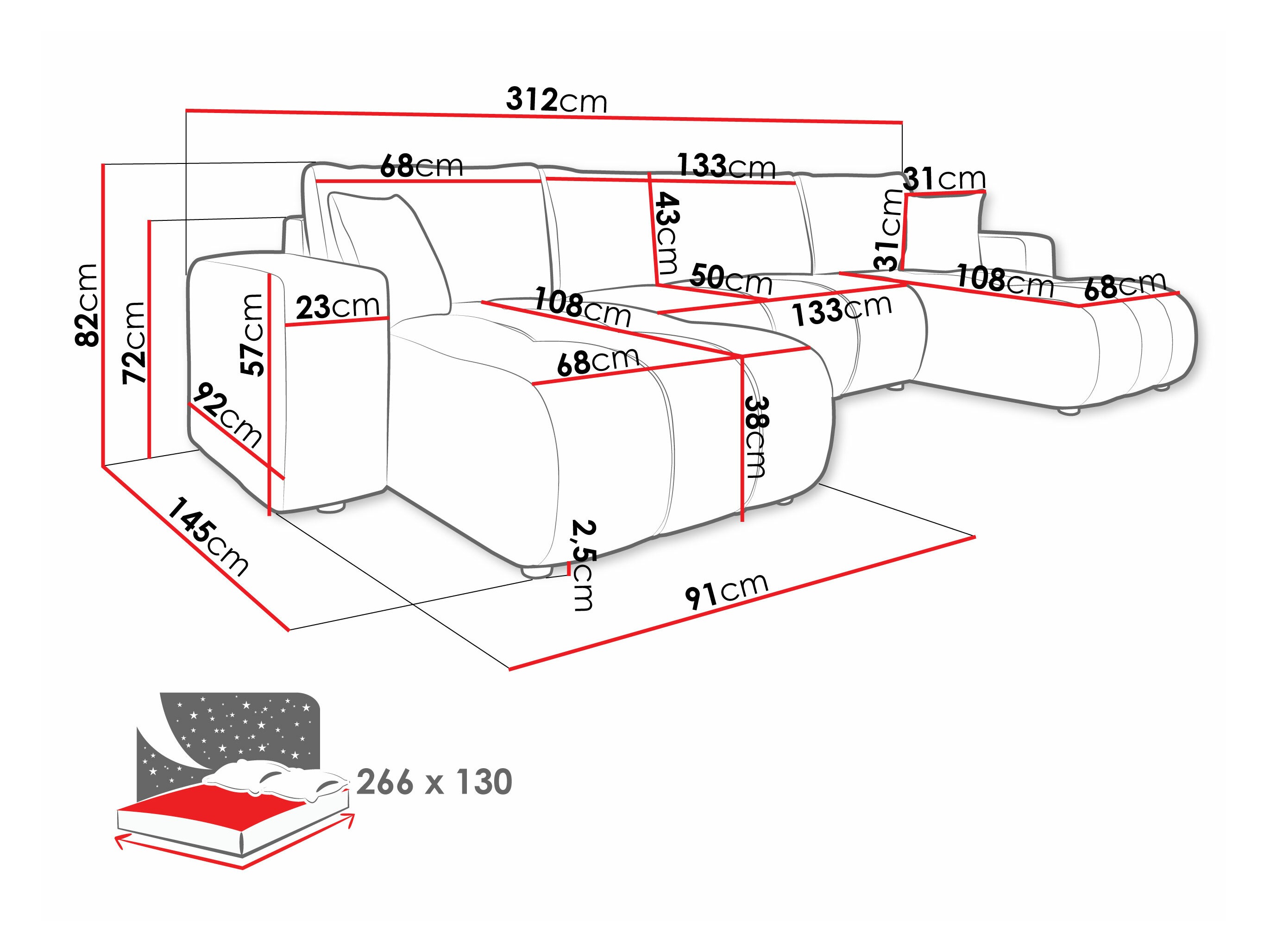 Sarokkanapé Comfivo 426 (Velo 623)