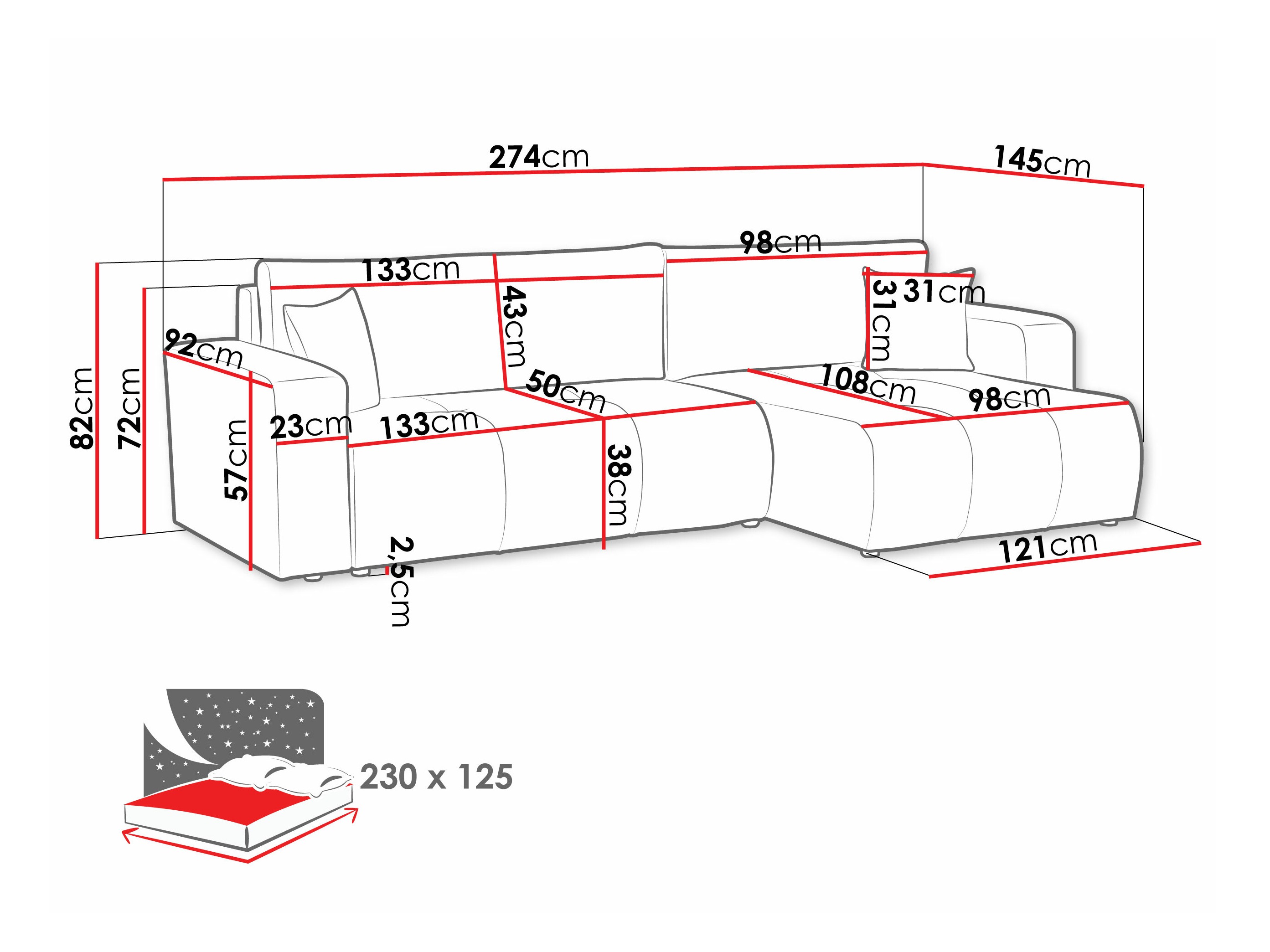 Sarokkanapé Comfivo Laurus I (Velo 621)
