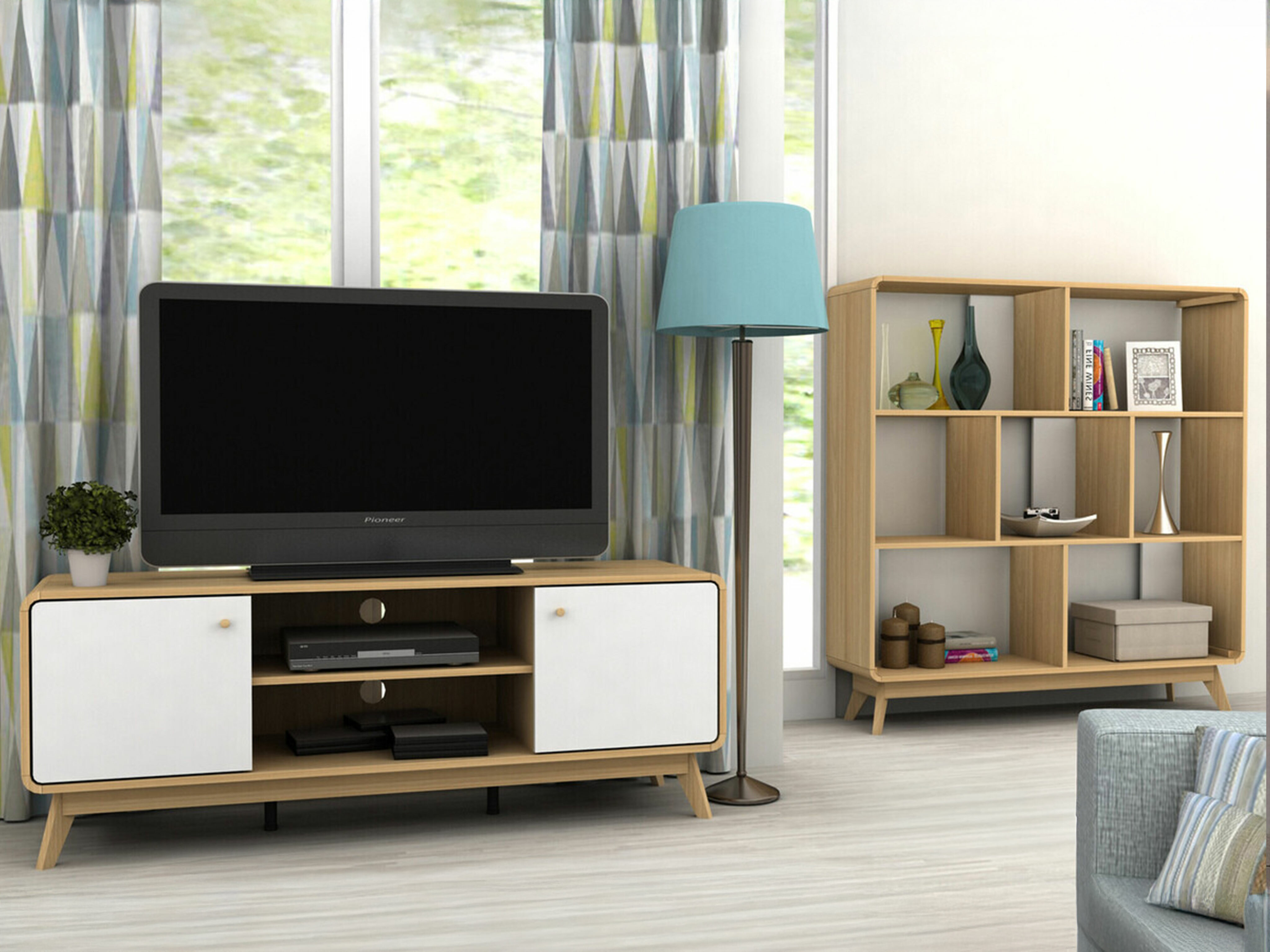 Nappali szett Elbtena 113 (Tölgy + Fehér)