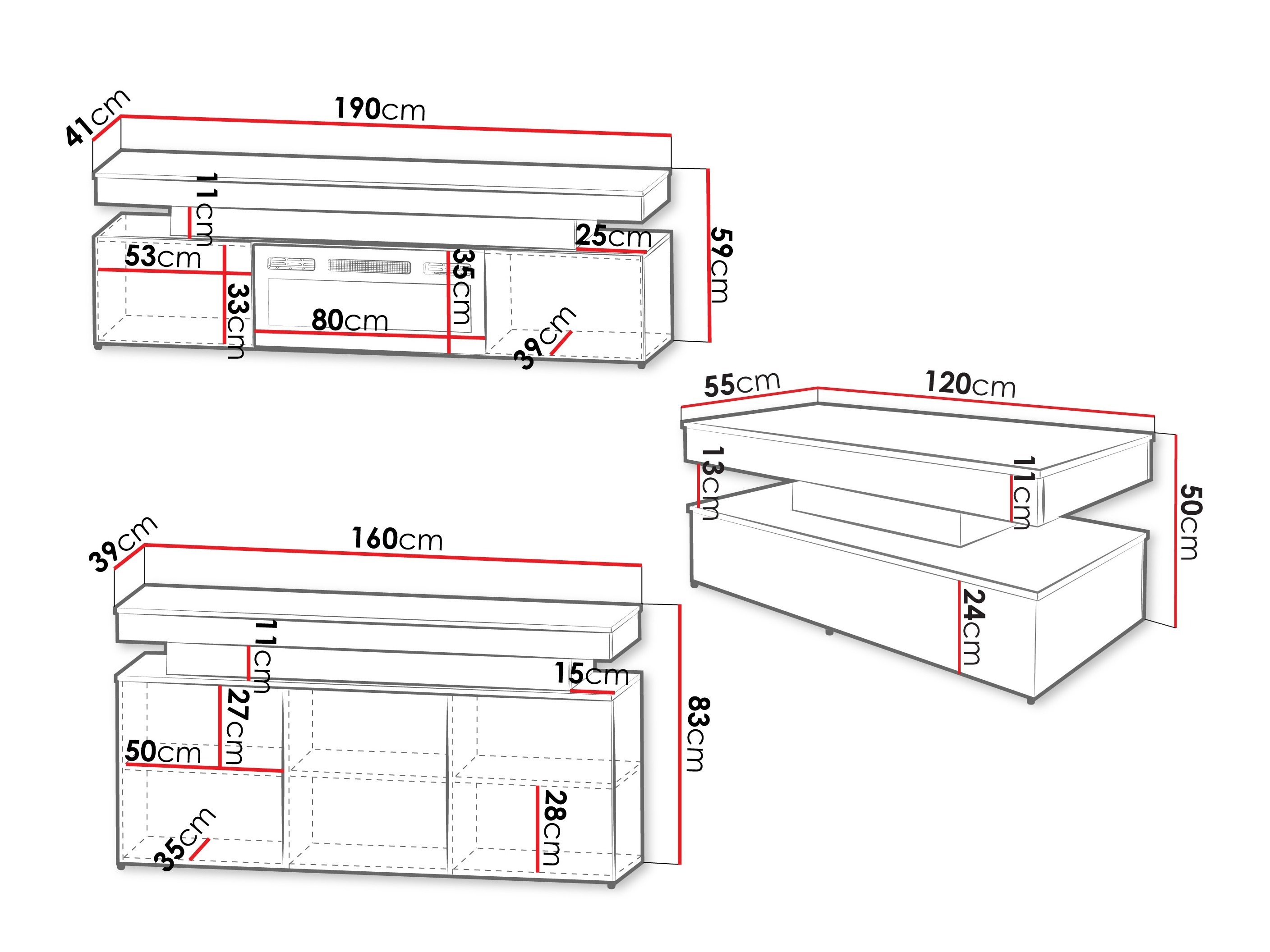 Nappali szett Monfero I (Világosbarna)