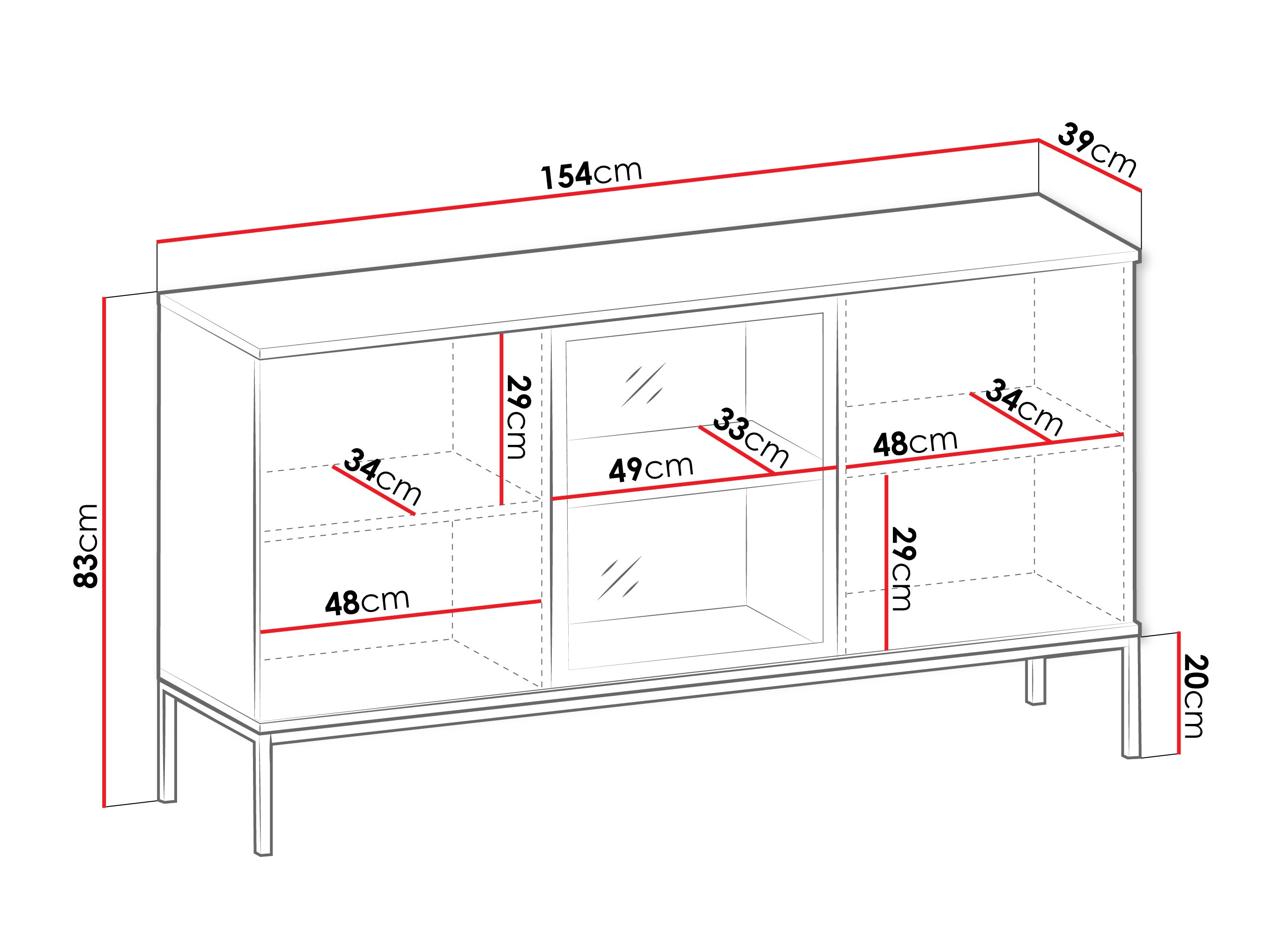 Szekrény Manal I (Fekete + Wotan tölgy)