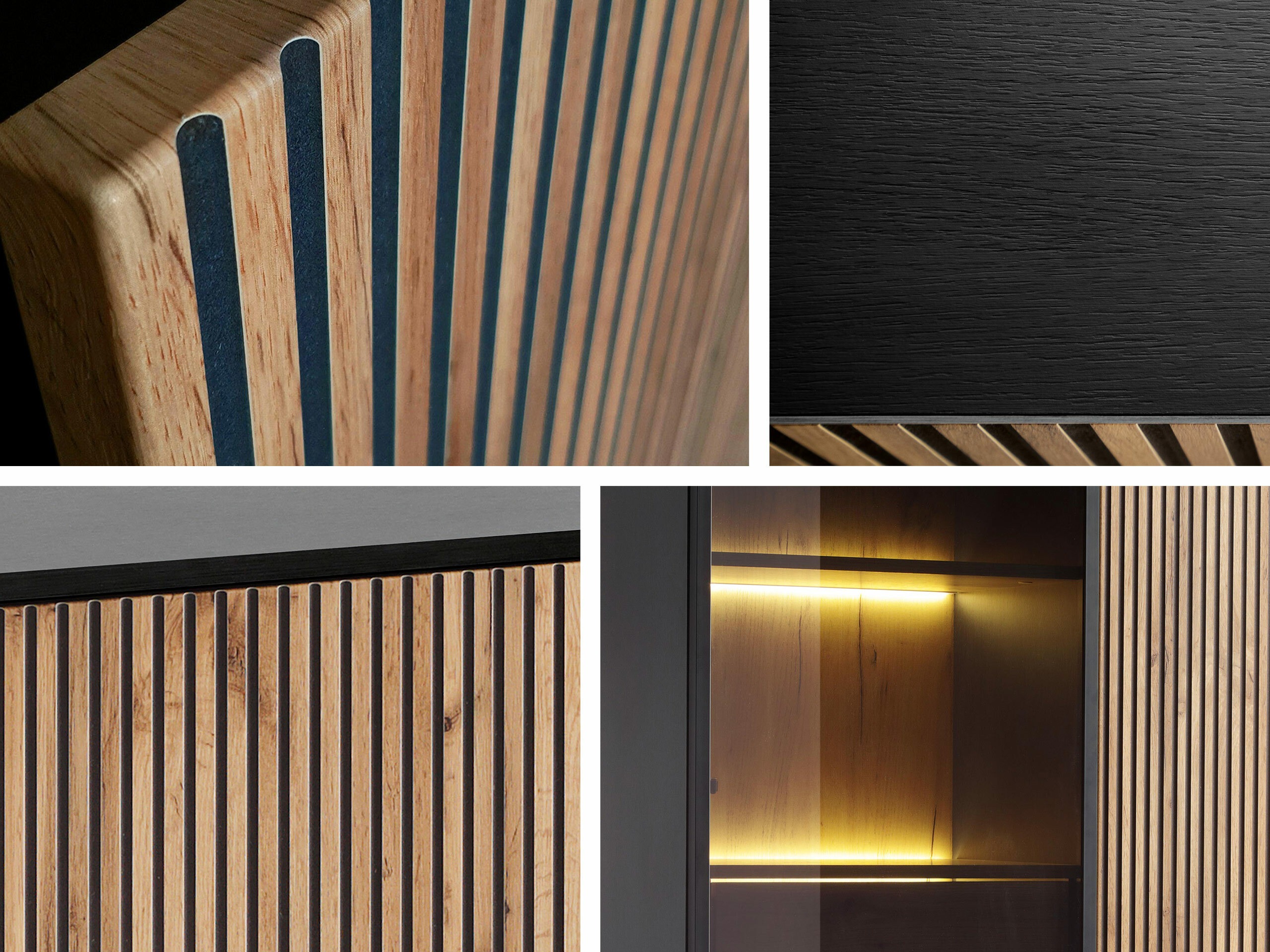 Szekrény Manal I (Fekete + Wotan tölgy)