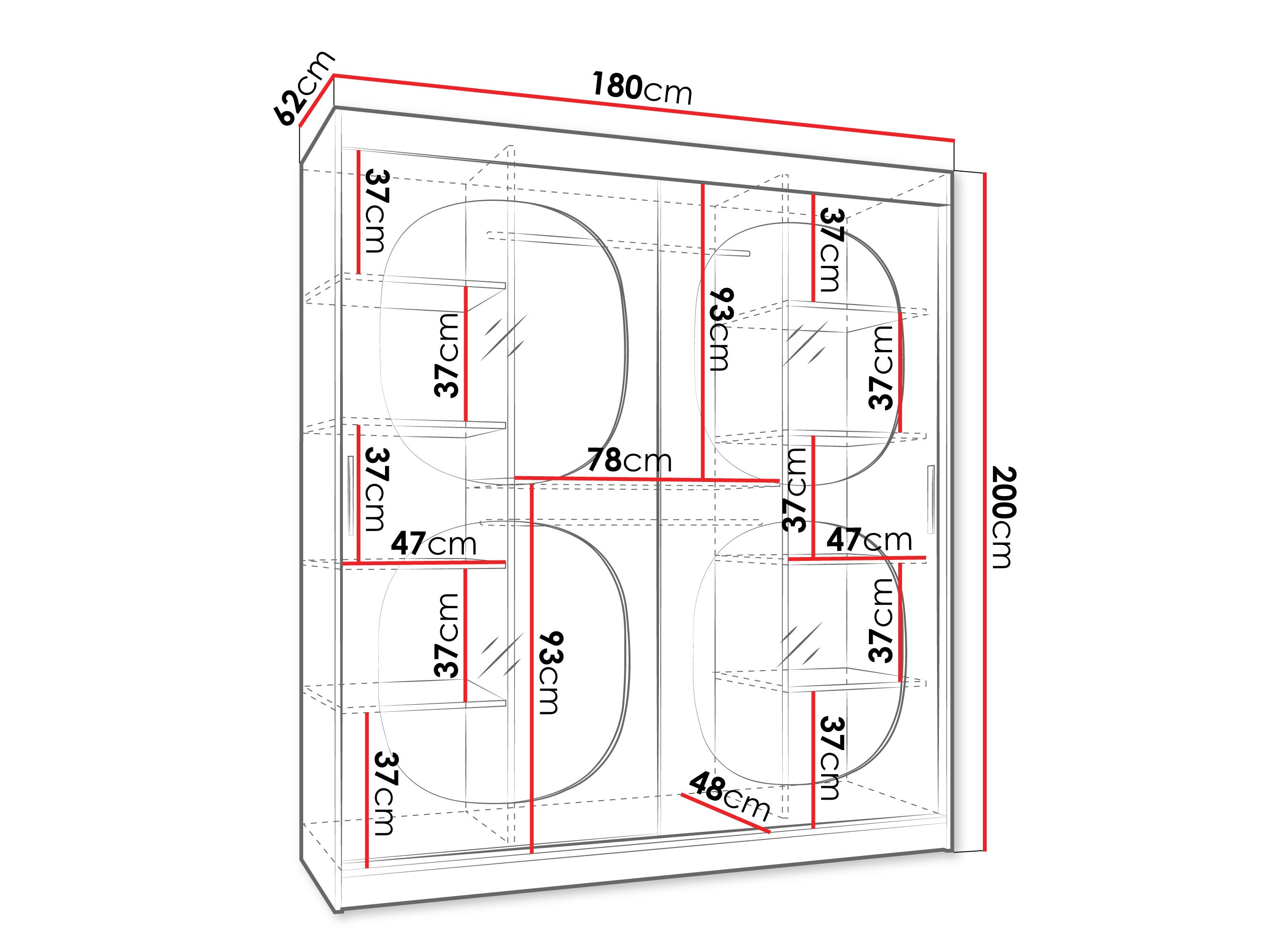 Gardróbszekrény Hartford 529 (Fekete)
