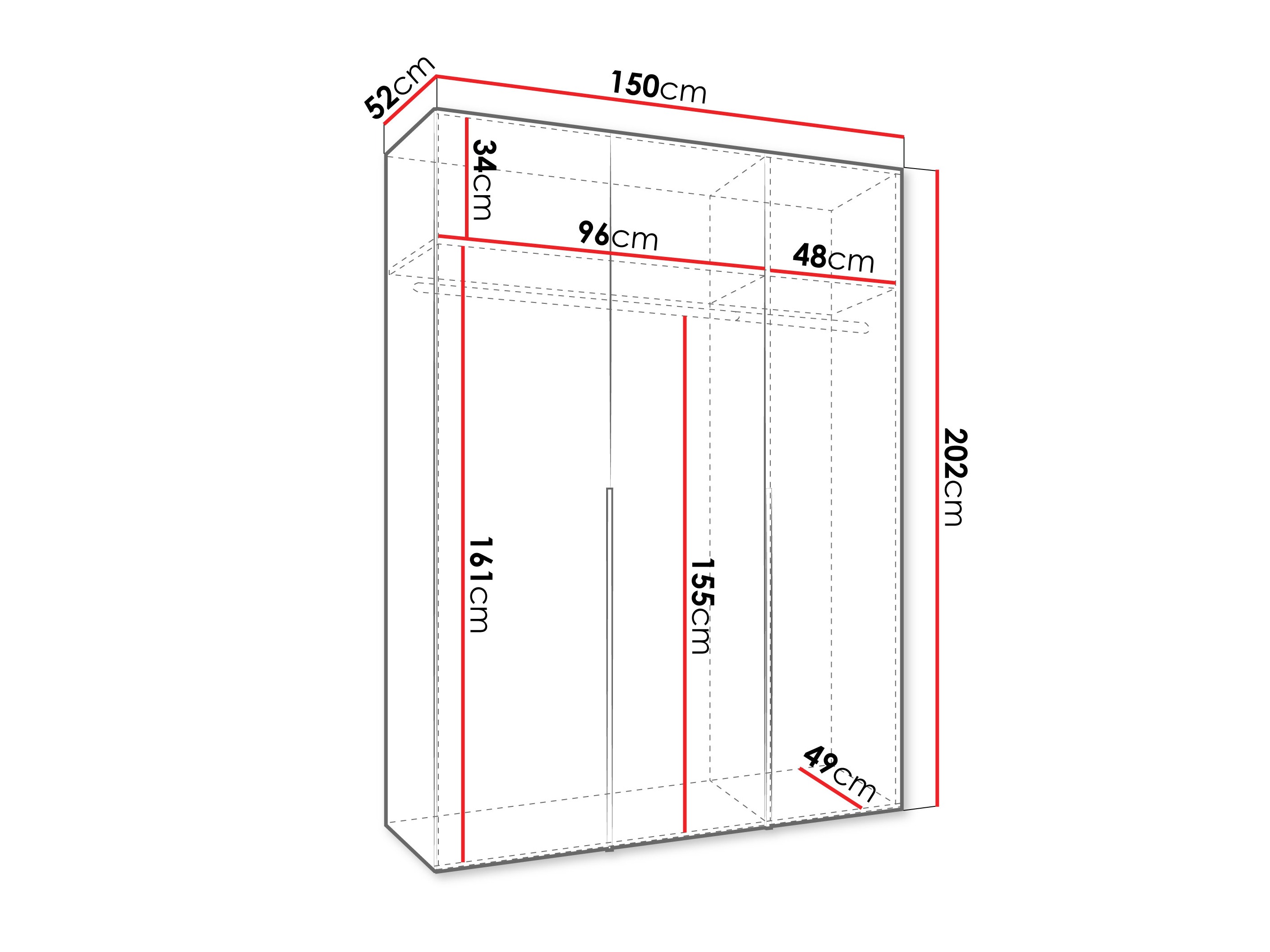 Gardróbszekrény Hartford 536 (Fehér)