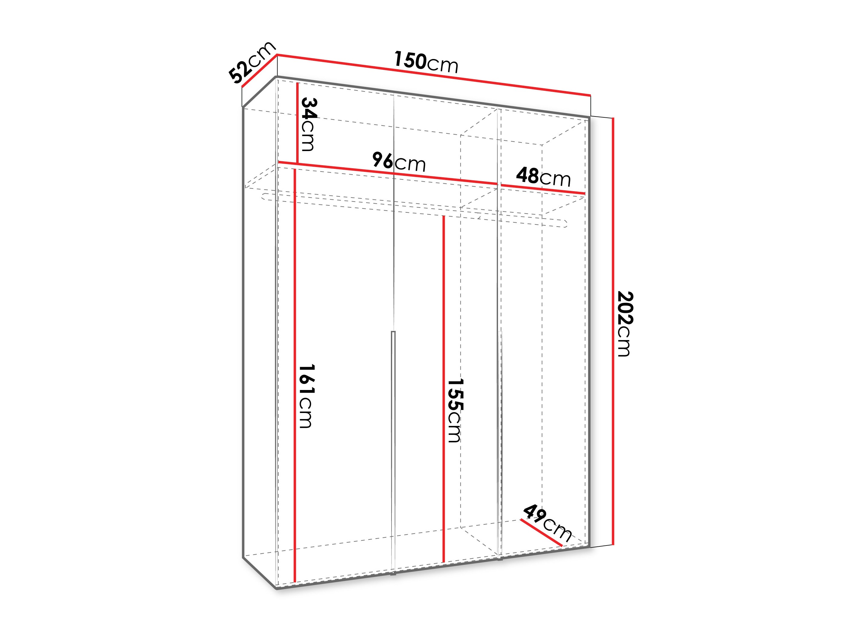 Gardróbszekrény Hartford 536 (Fekete)