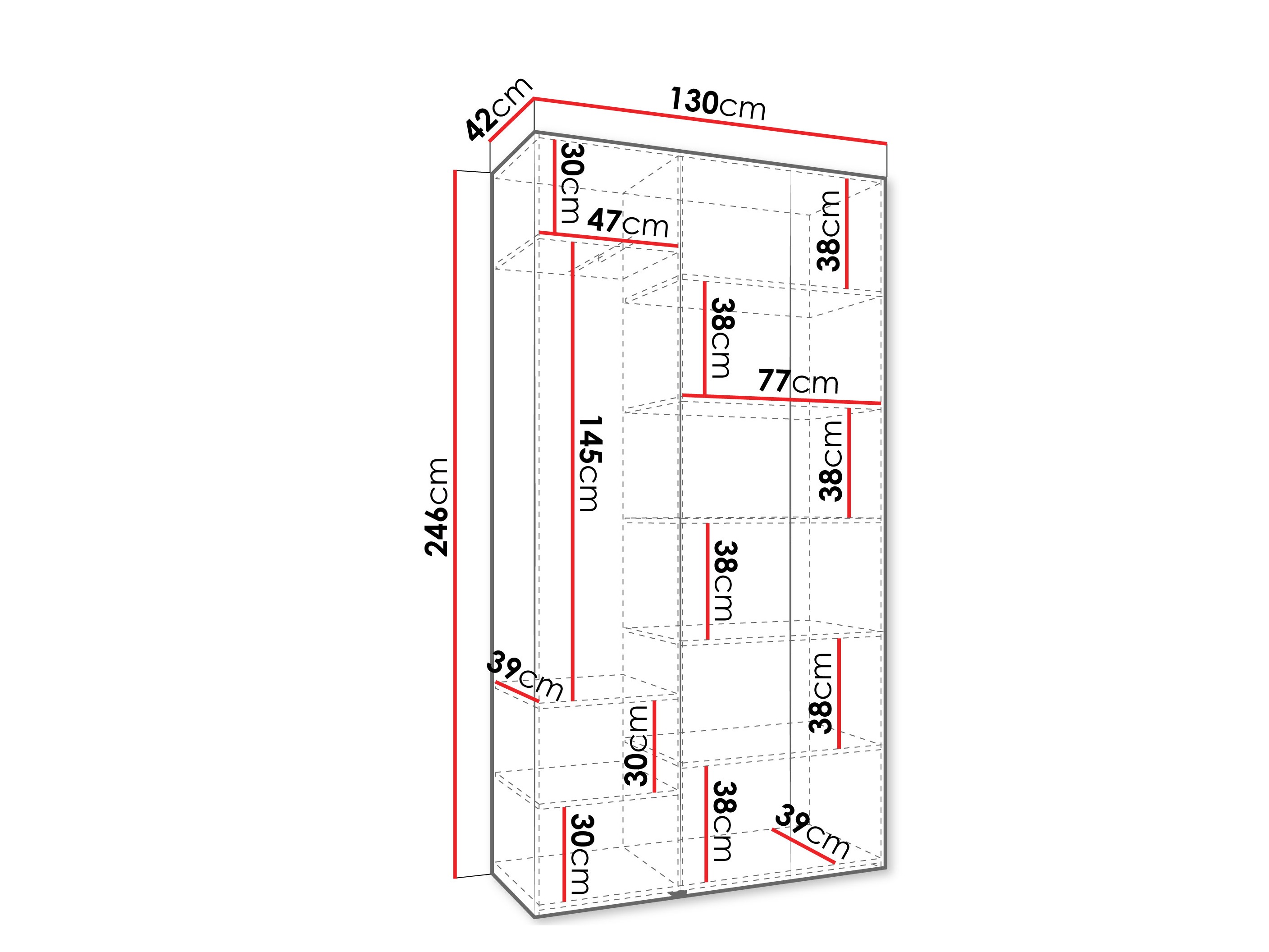 Gardróbszekrény Hartford 544 (Fehér)