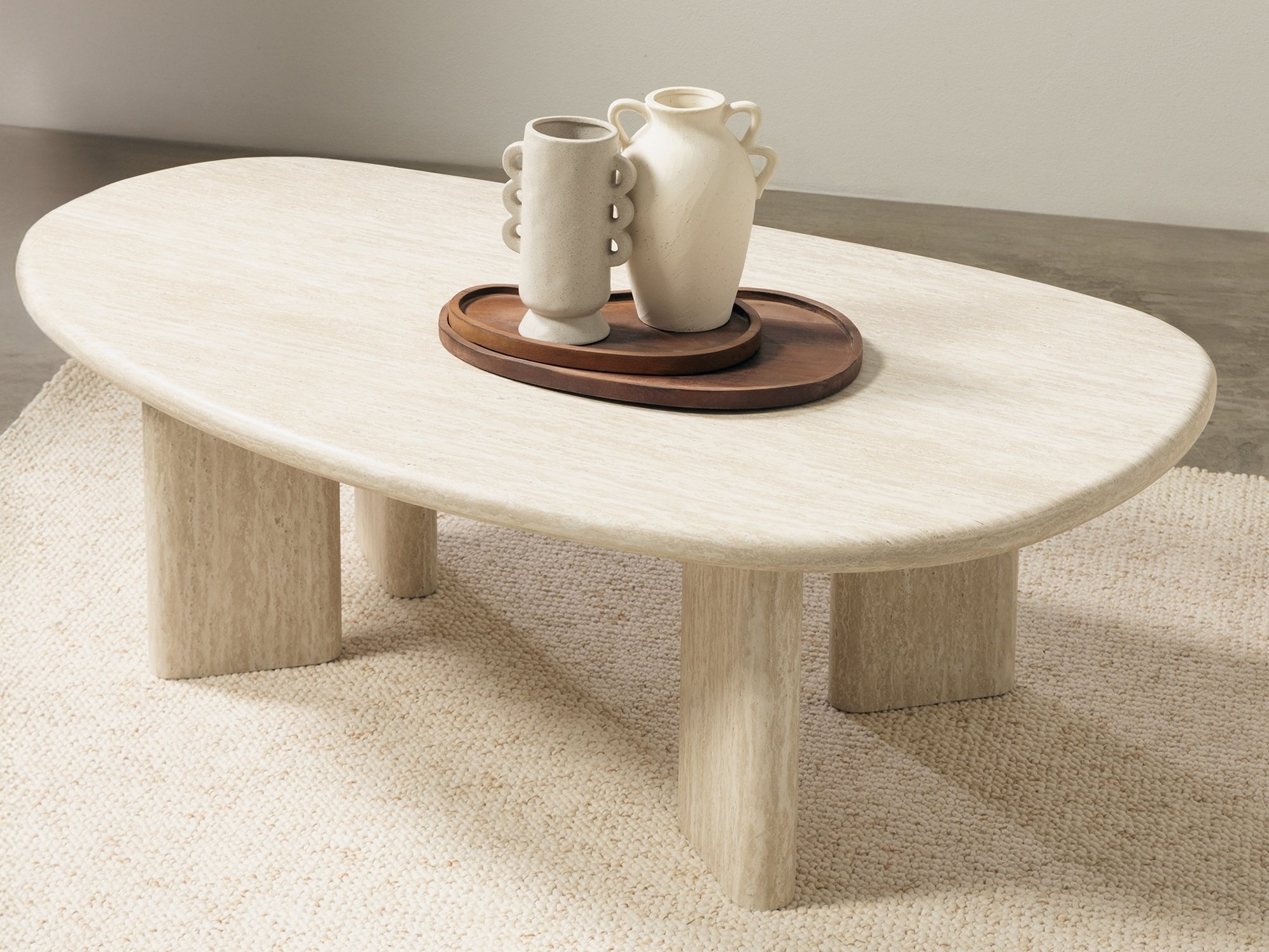 Dohányzóasztal Burleson 476 (Világos Travertine)