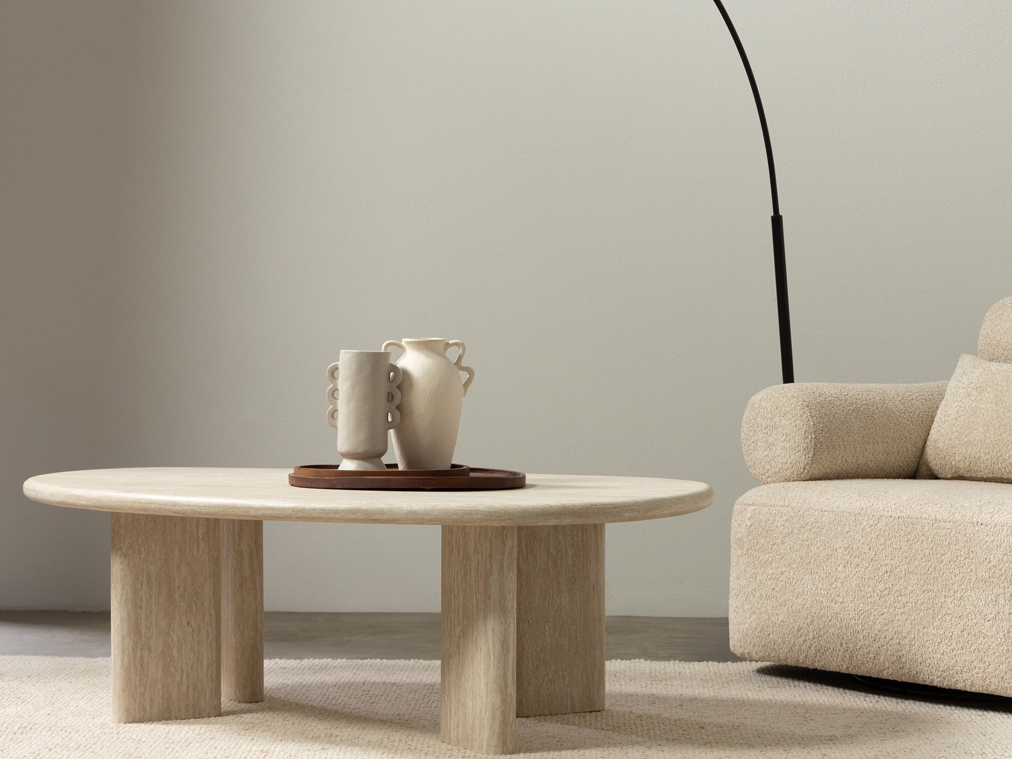 Dohányzóasztal Burleson 476 (Világos Travertine)