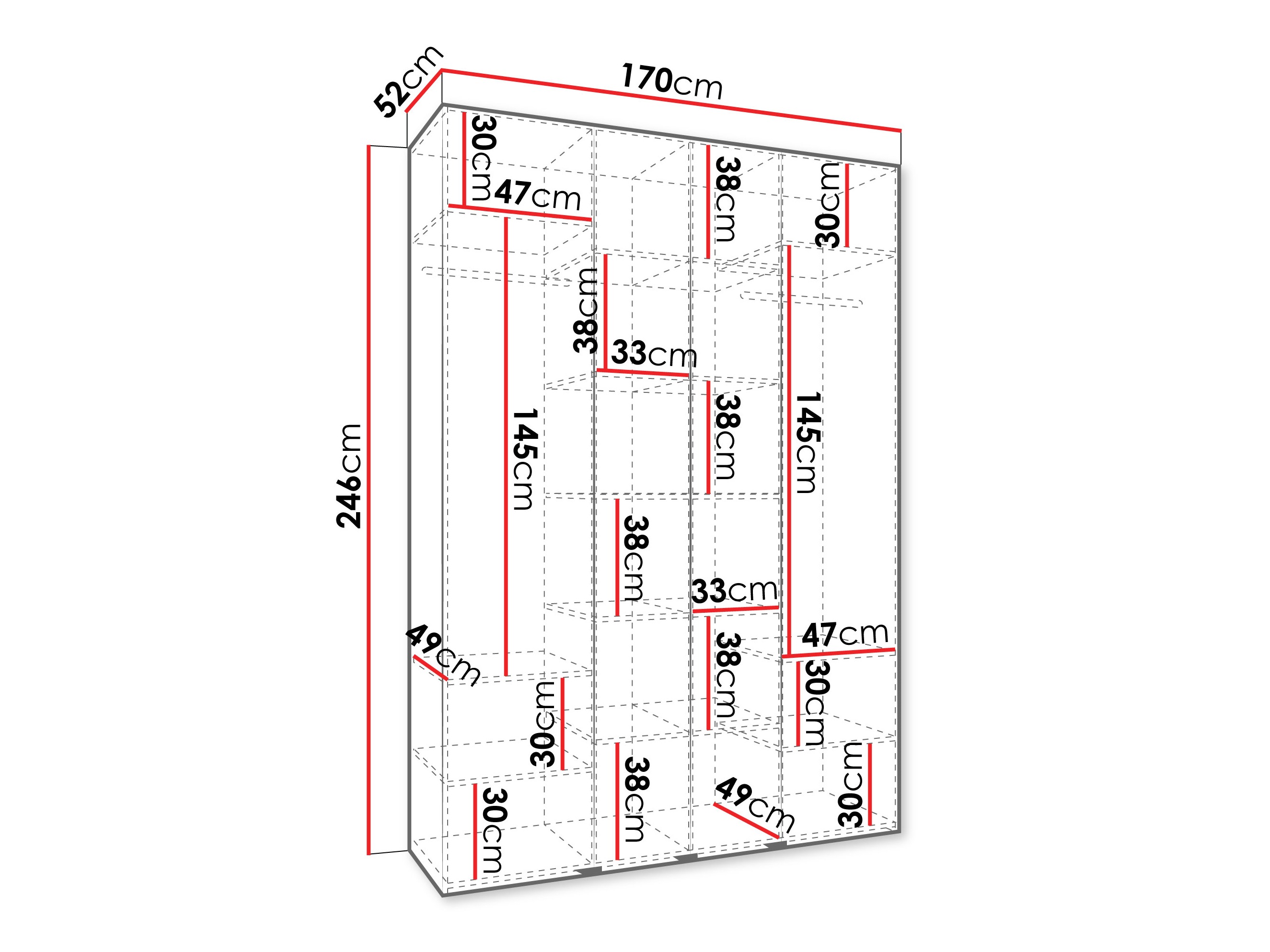 Gardróbszekrény Hartford 554 (Fehér)