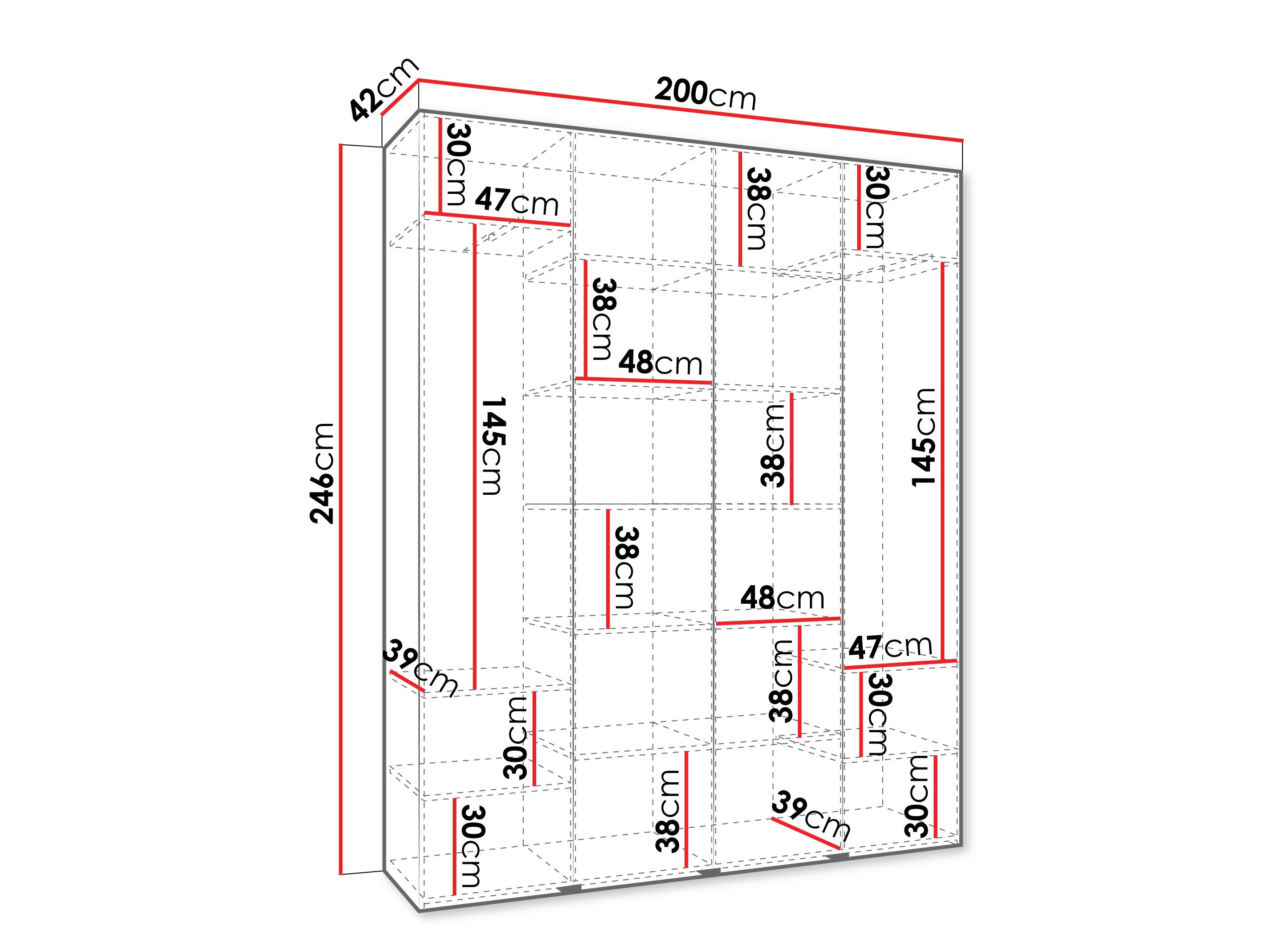 Gardróbszekrény Hartford 554 (Kasmír)
