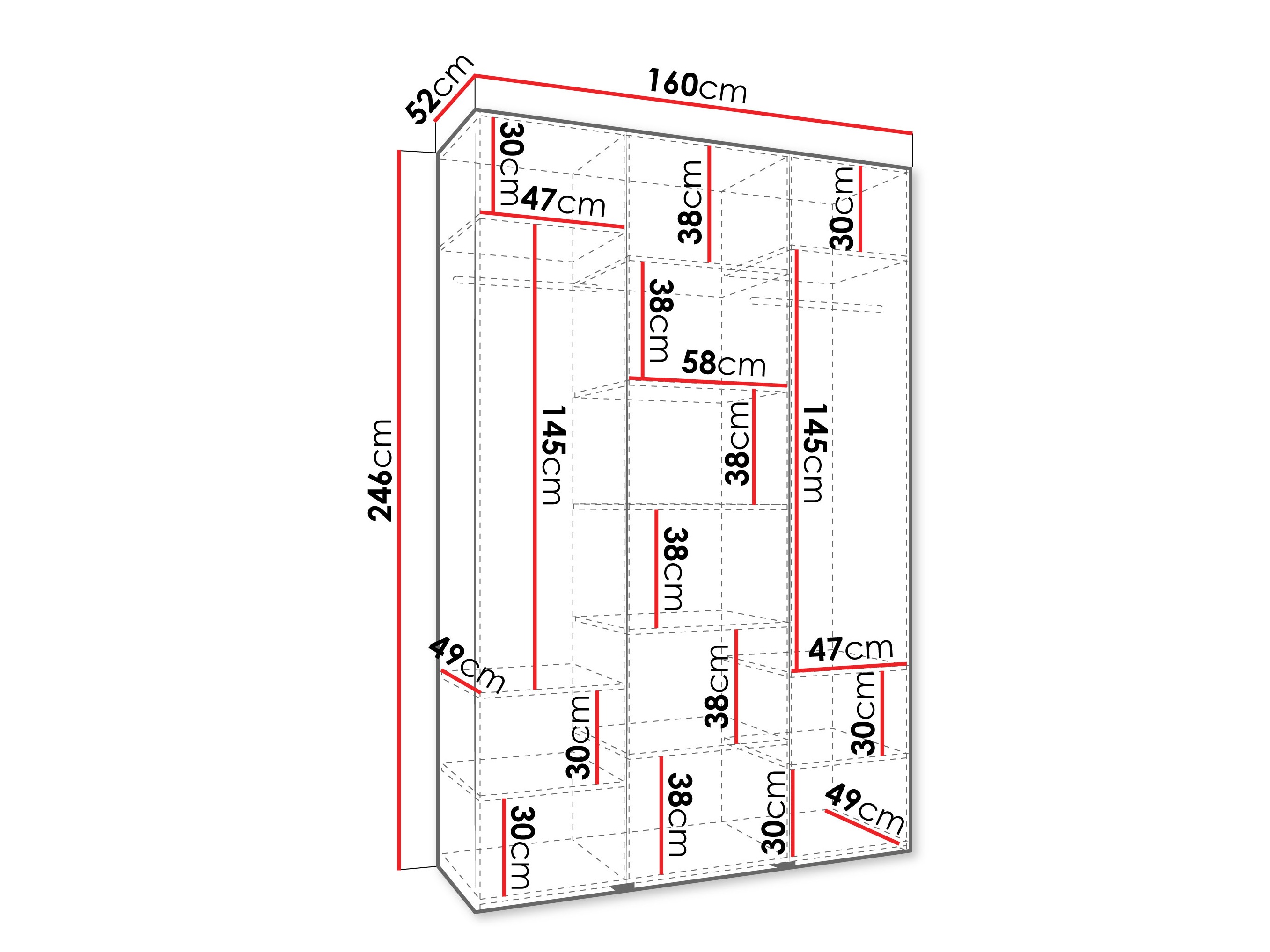 Gardróbszekrény Hartford 563 (Fehér)