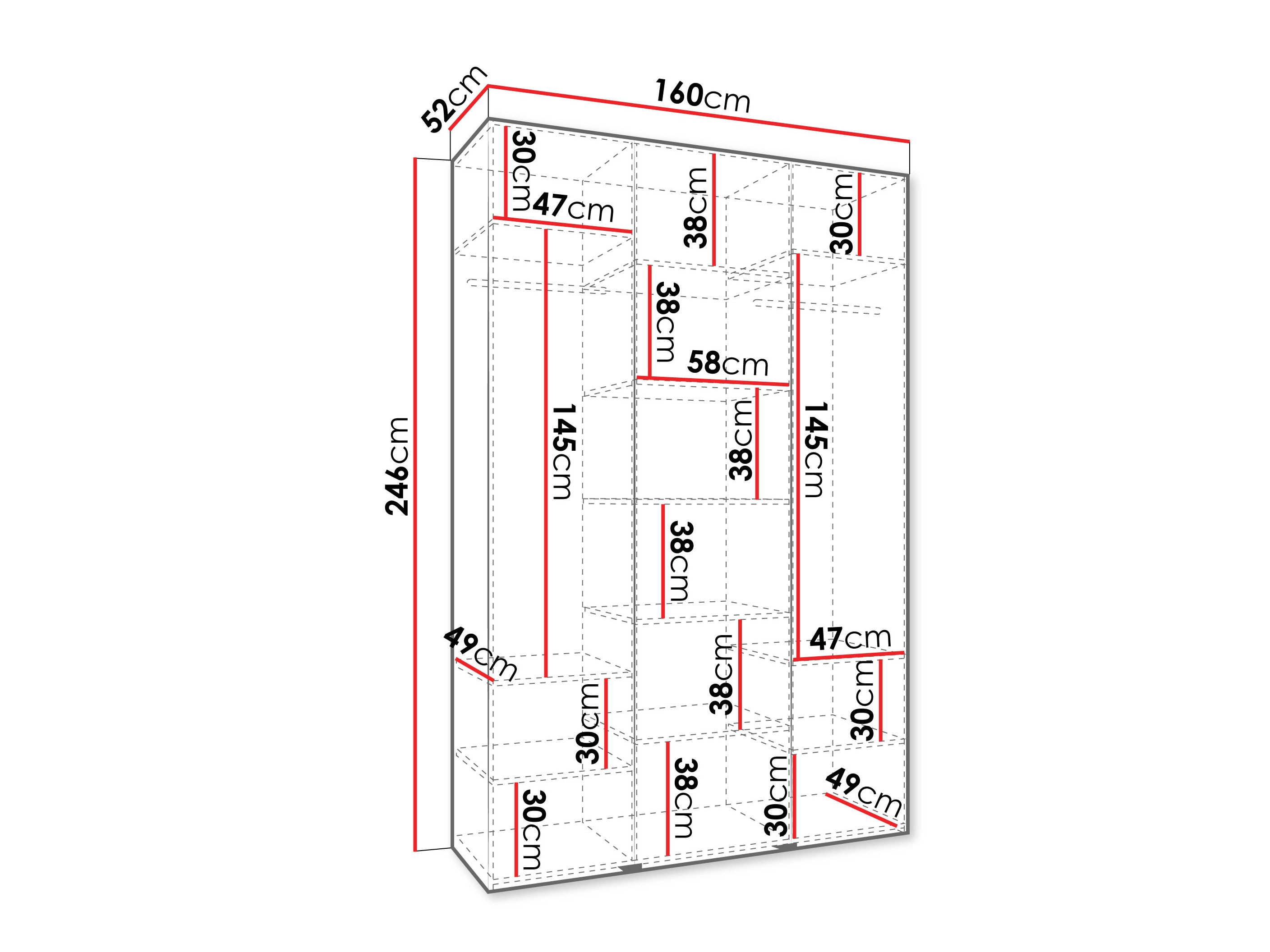 Gardróbszekrény Hartford 563 (Fehér)