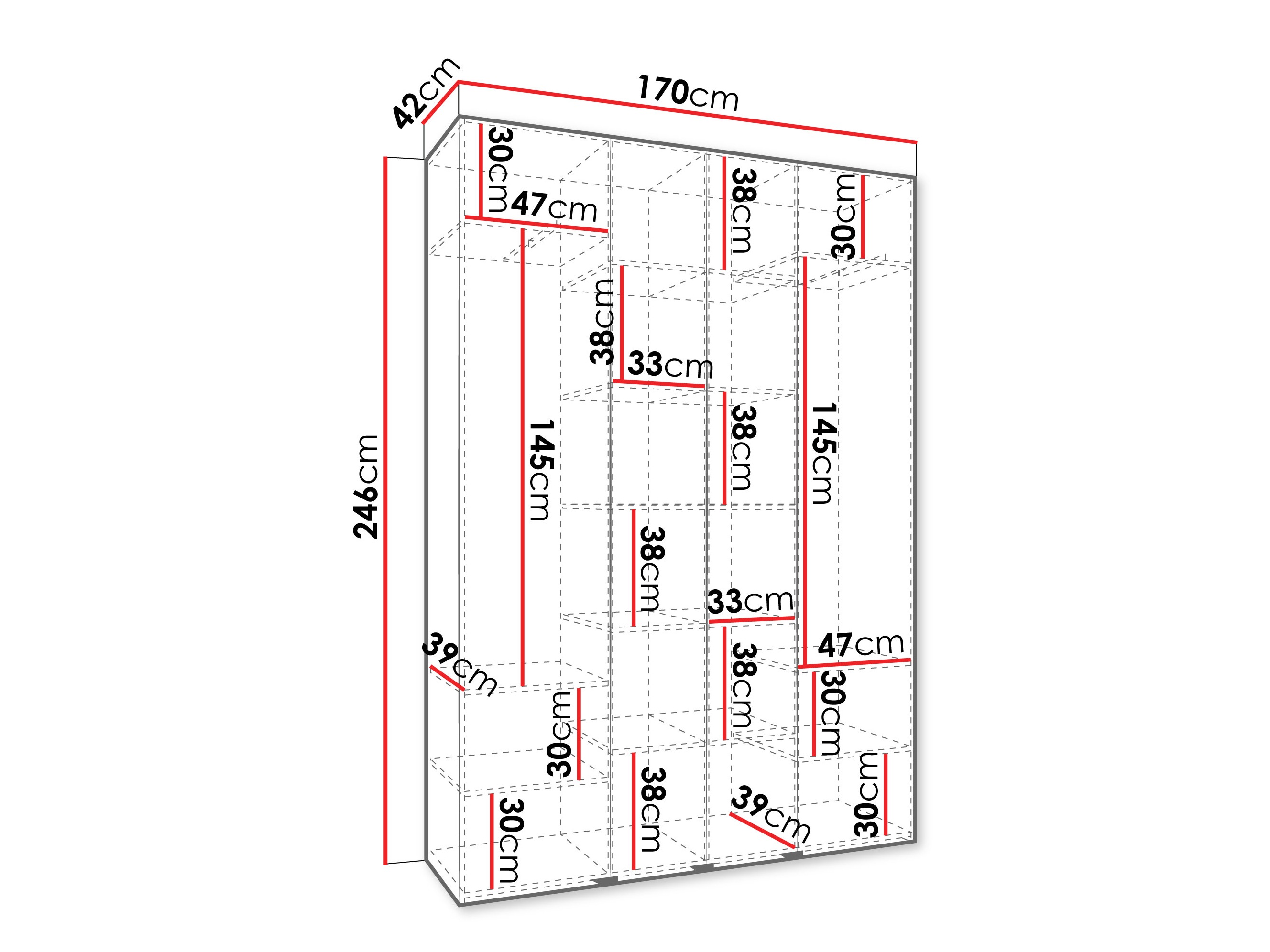 Gardróbszekrény Hartford 564 (Fehér)