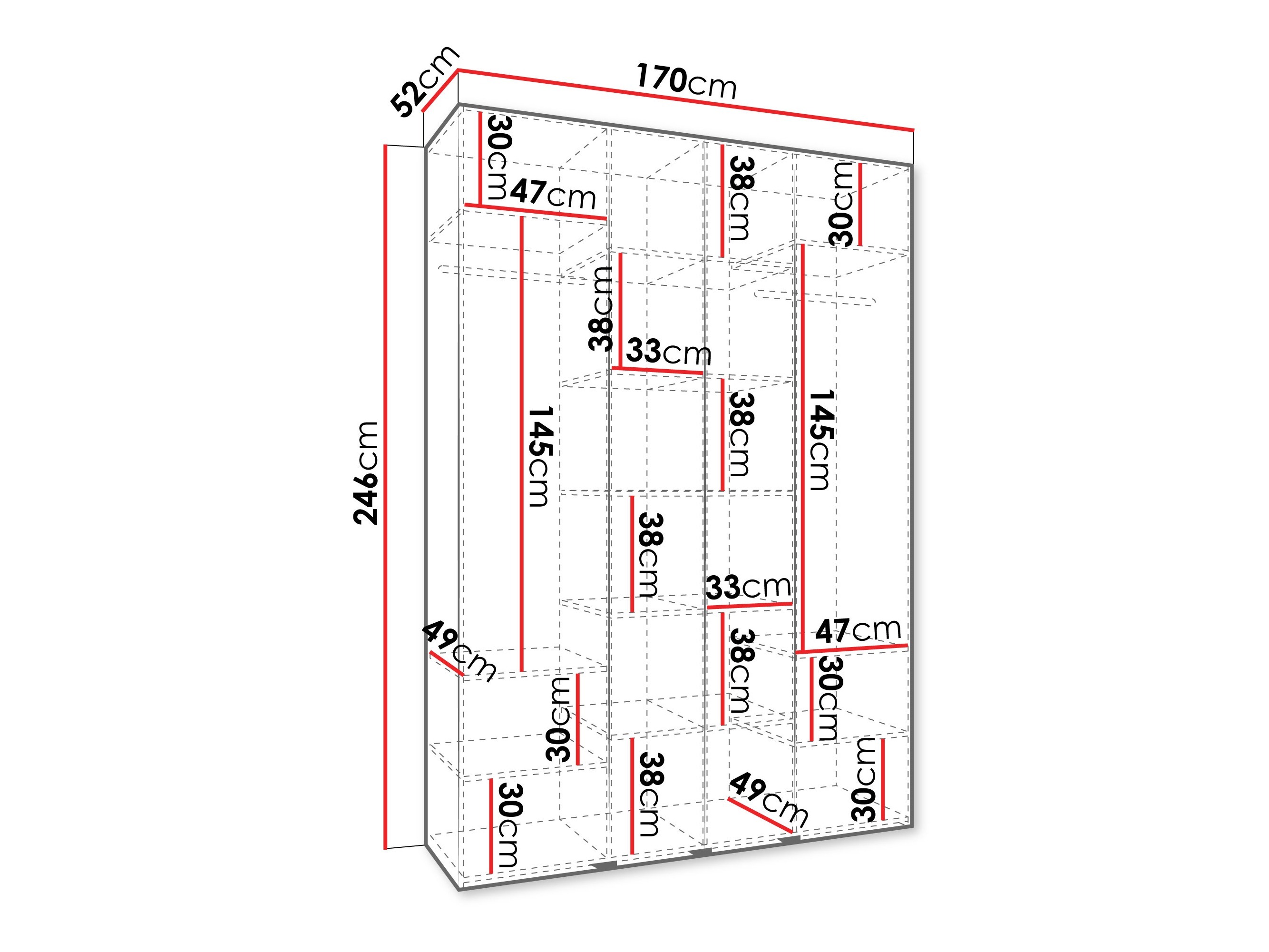 Gardróbszekrény Hartford 564 (Fehér)